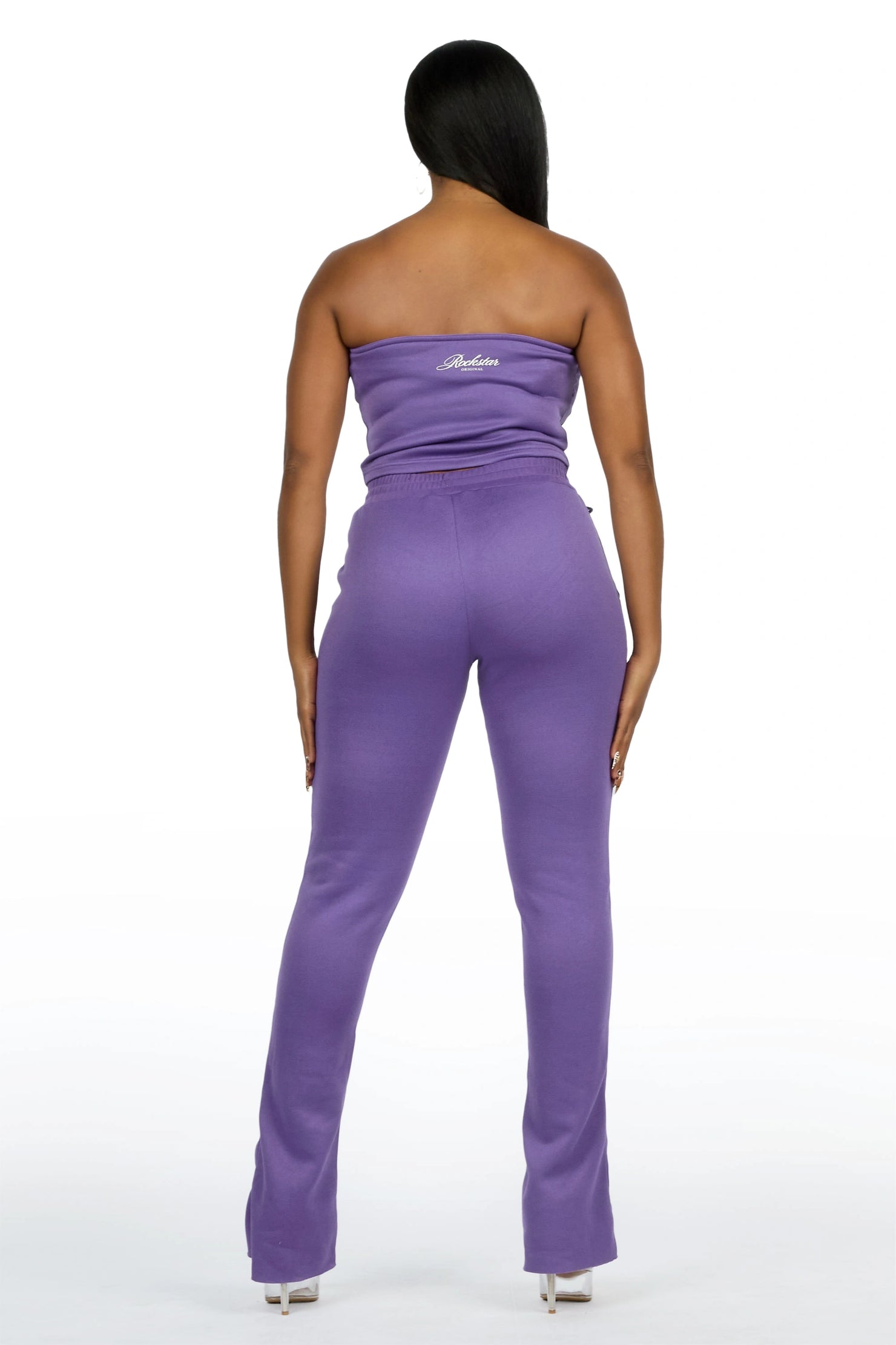 KaeMyna Purple Lace Up Tube Stacked Track Set