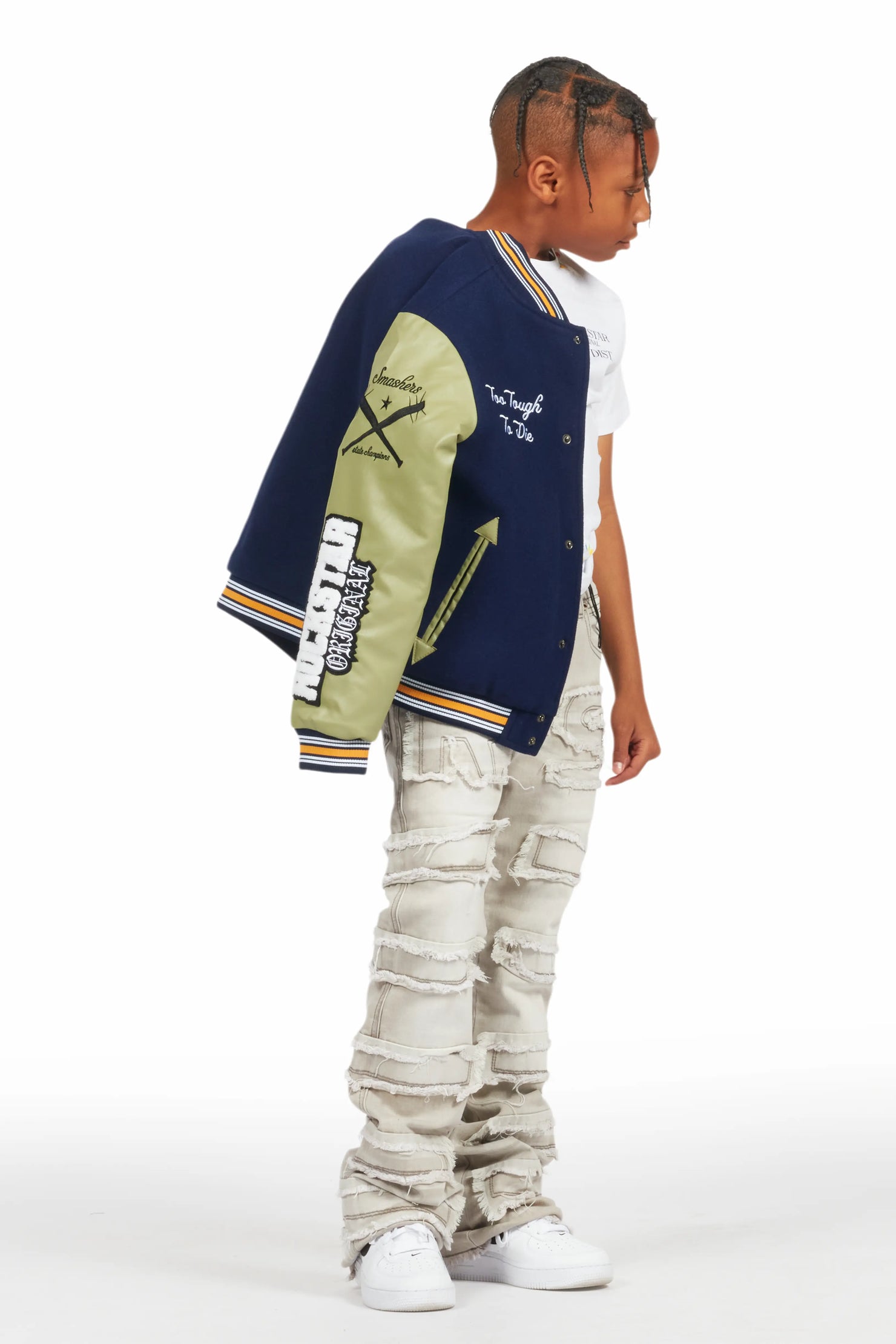 Boys Rudolf Grey Stacked Flare Jean
