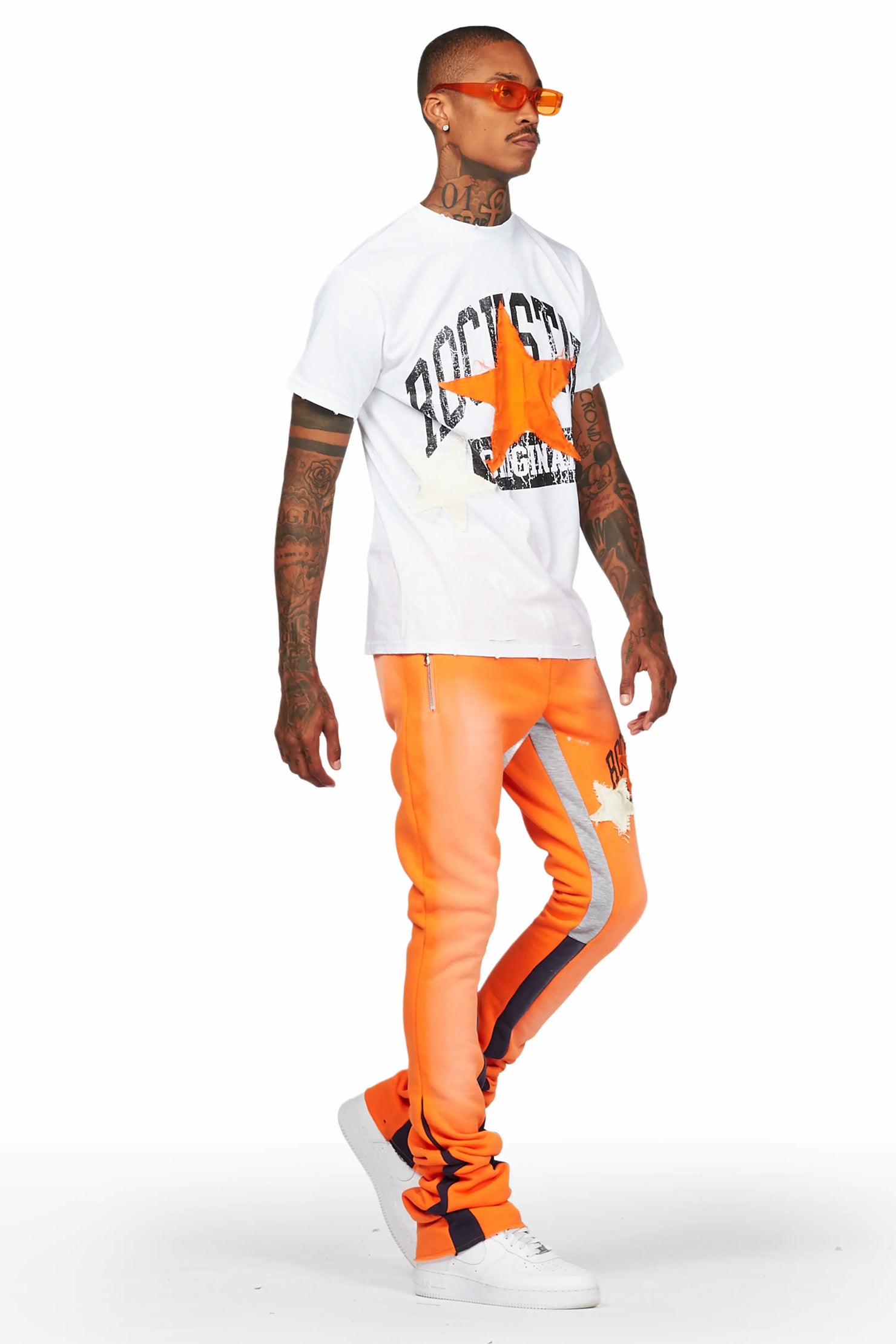 Mallor White/Orange T-Shirt/Super Stacked Track Set