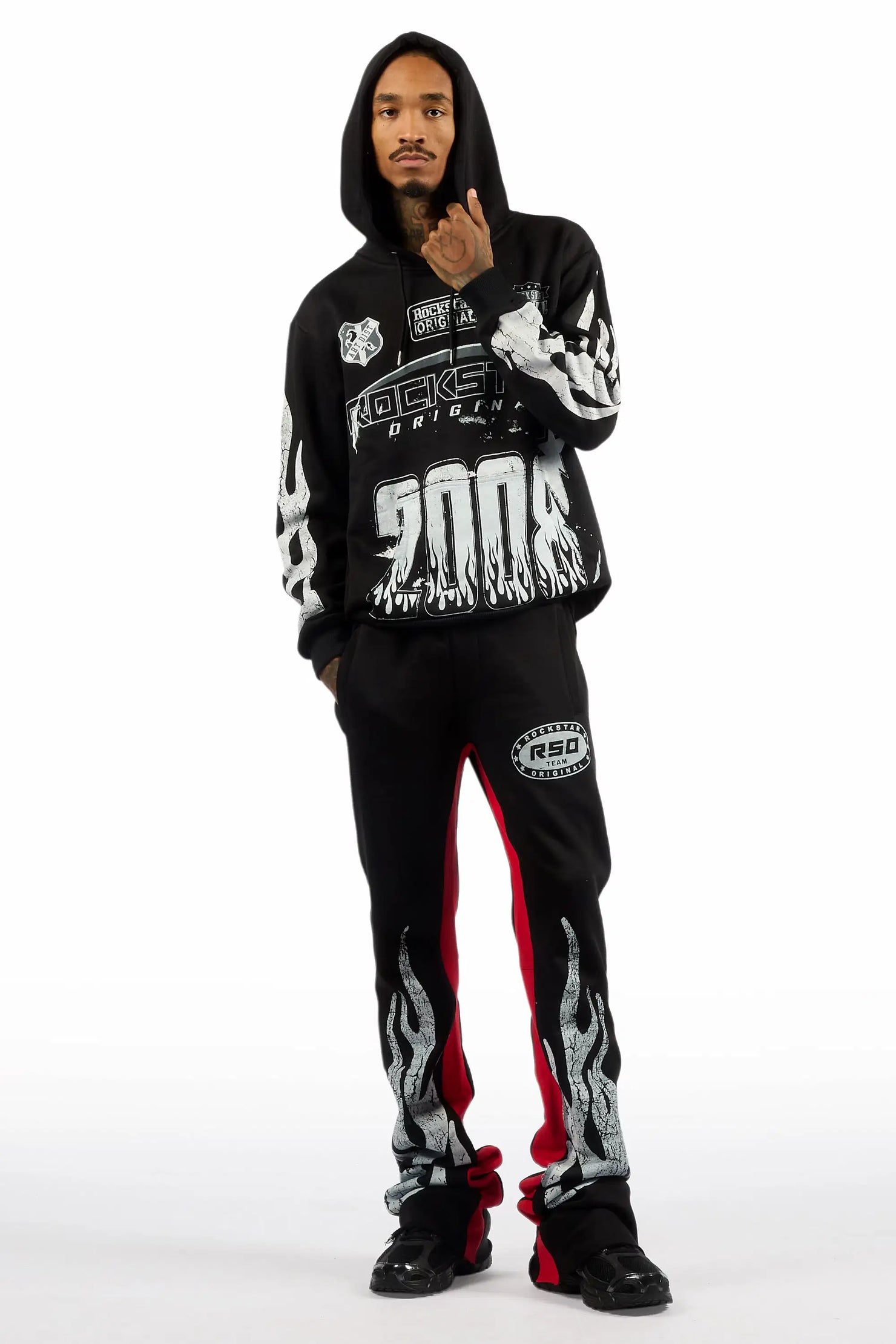 Amos Black Hoodie/Baggy Track Pant Set