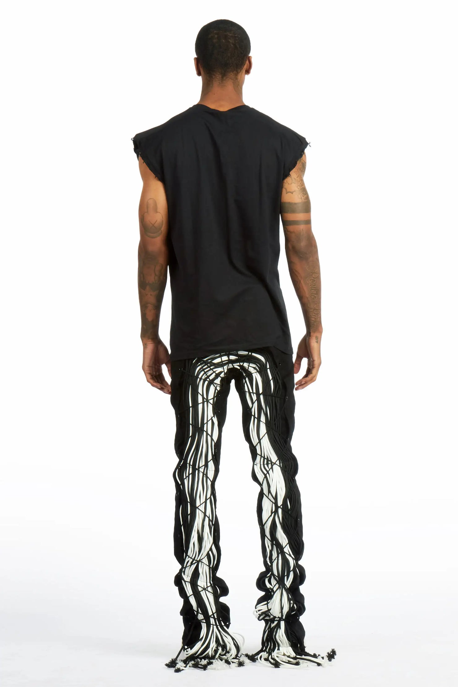 Kyvaris Black/White Oversized Graphic T-Shirt & Otto Stacked Flare Jean Set