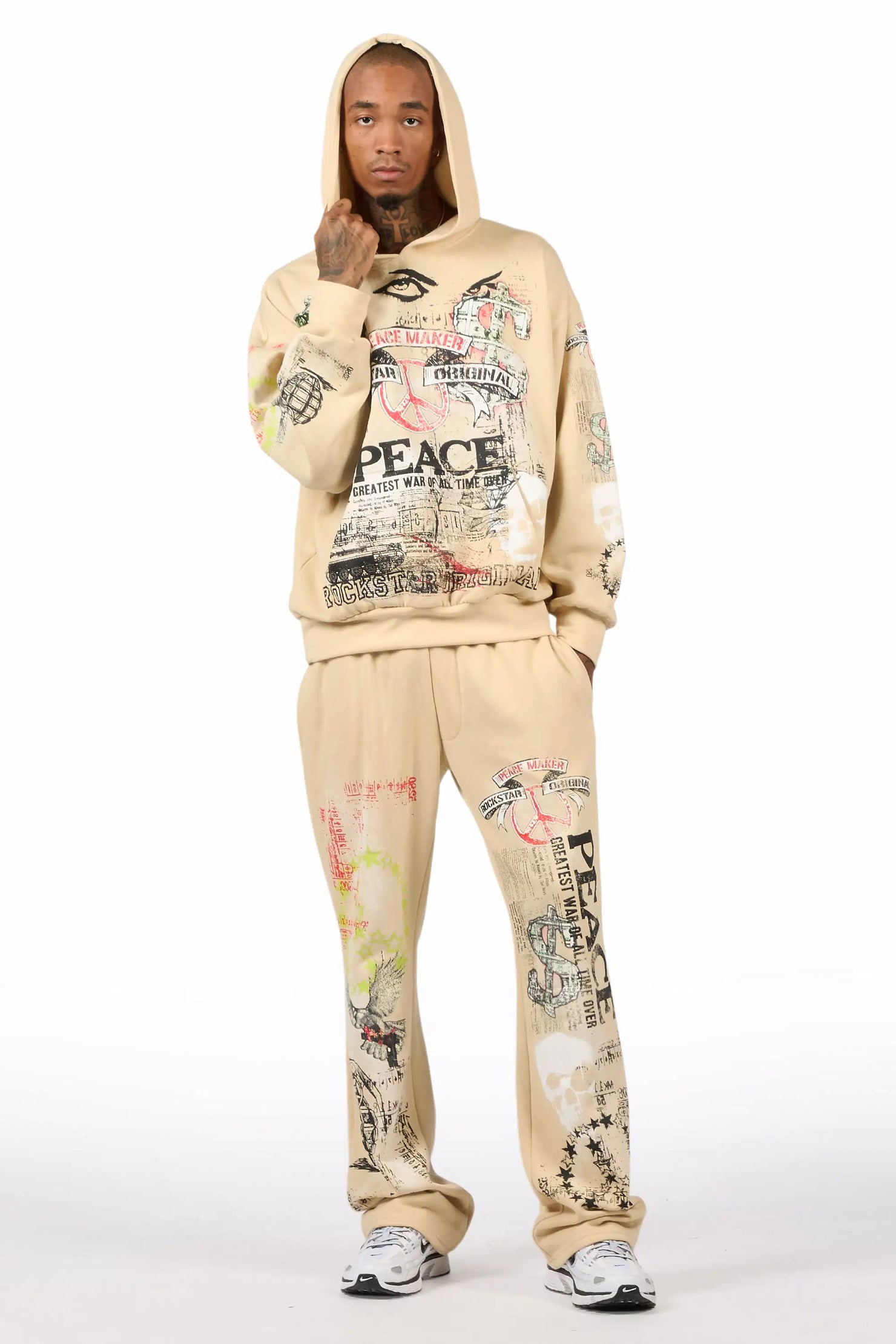 Seiko Beige Hoodie Baggy Track Set