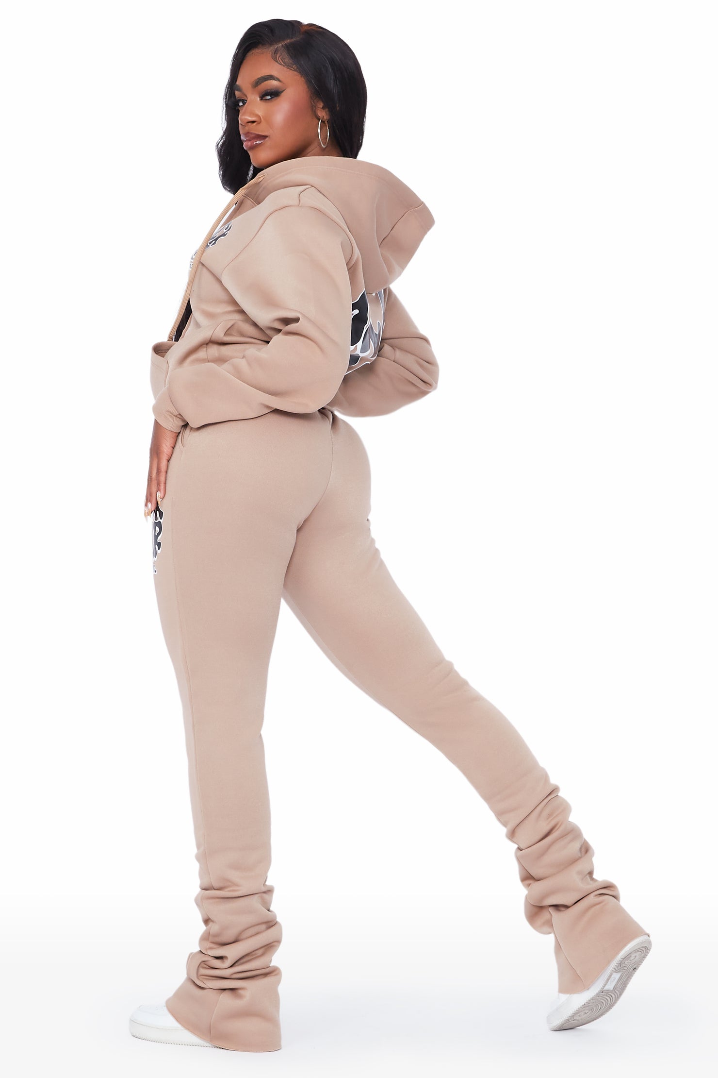 Teagan Tan Zip Up Super Stacked Trackset