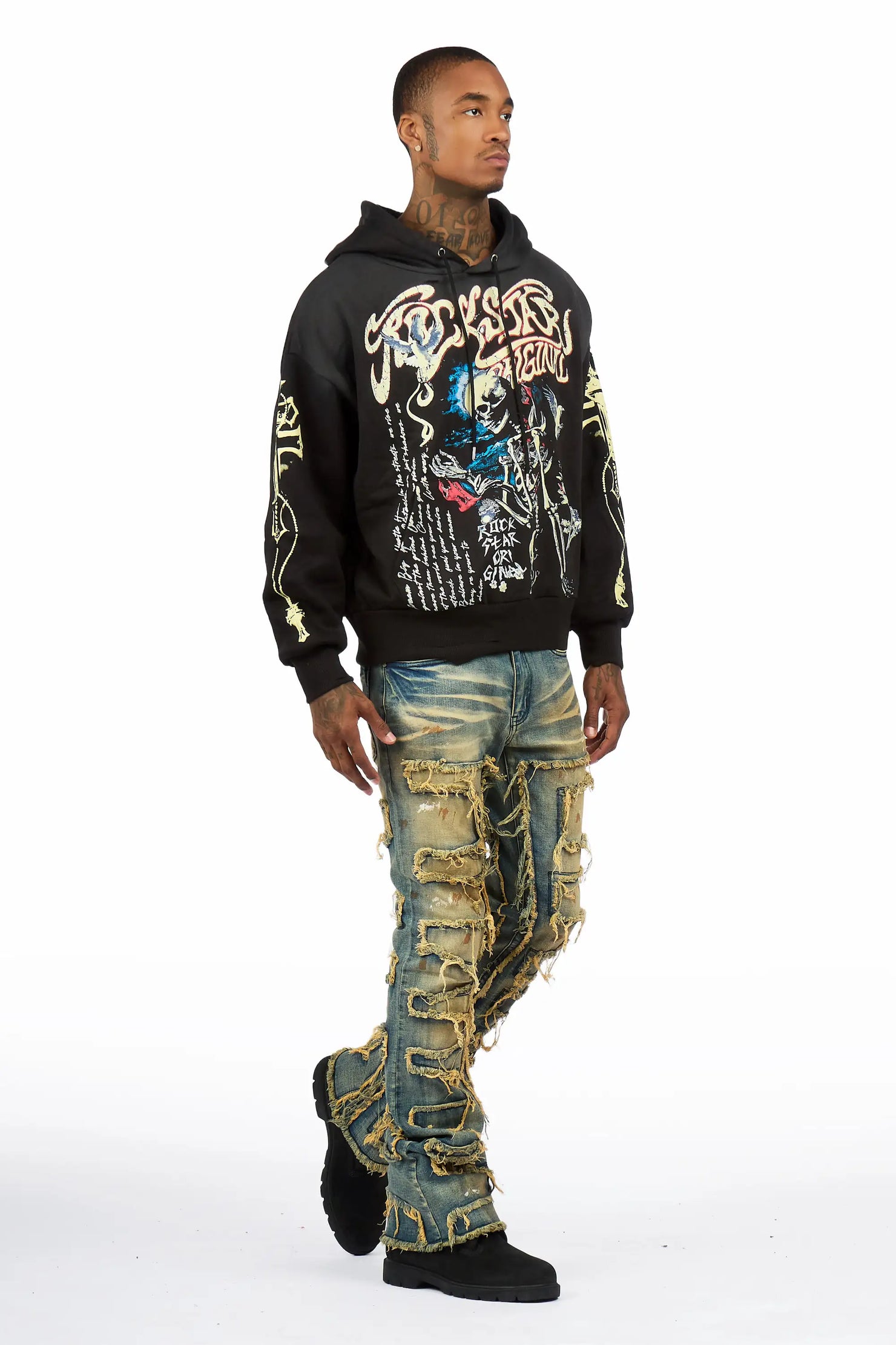 Danby Black Hoodie & Shake Dirty Blue Jean Bundle