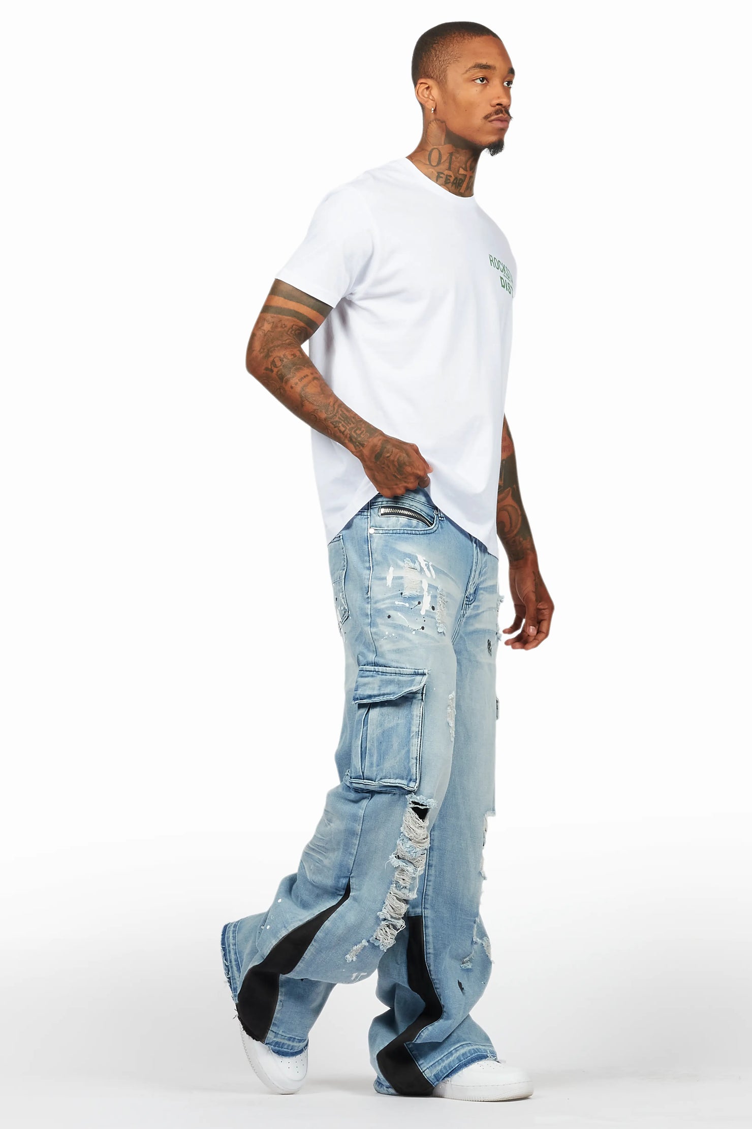 Dubaku Blue Baggy Fit Jean