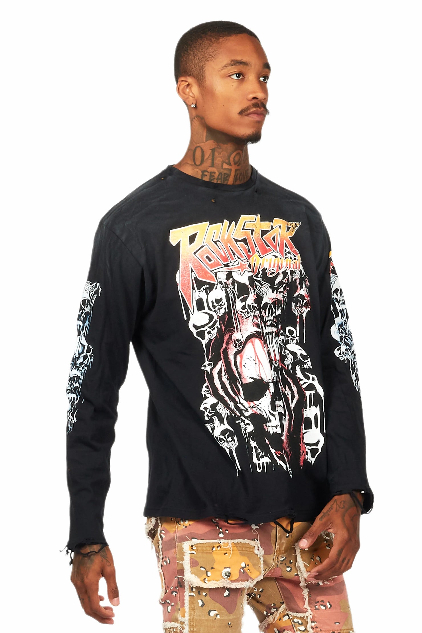 Grady Black Long Sleeve Graphic T-Shirt