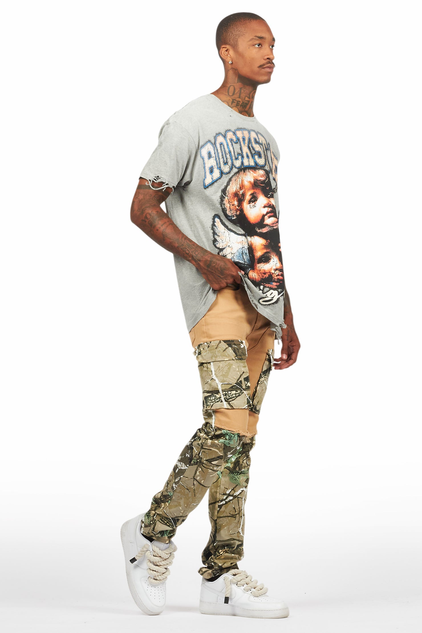 Deiter Heather Grey Oversized Graphic T-Shirt