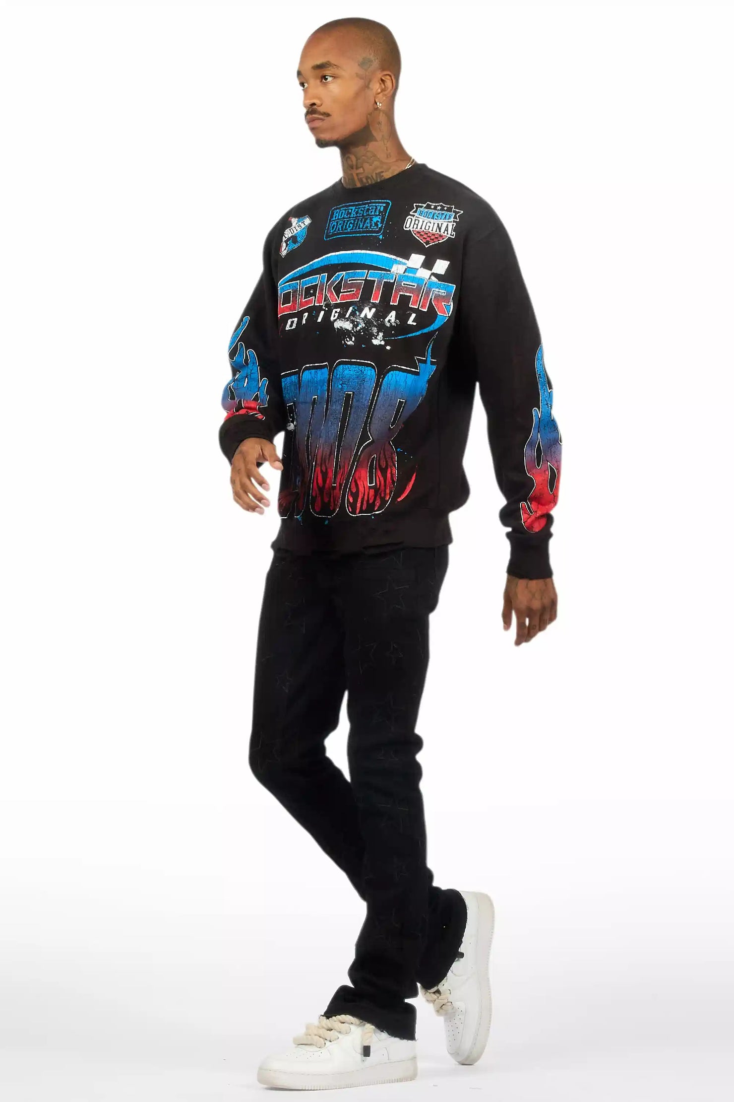 Starship Black Stacked Flare Jean