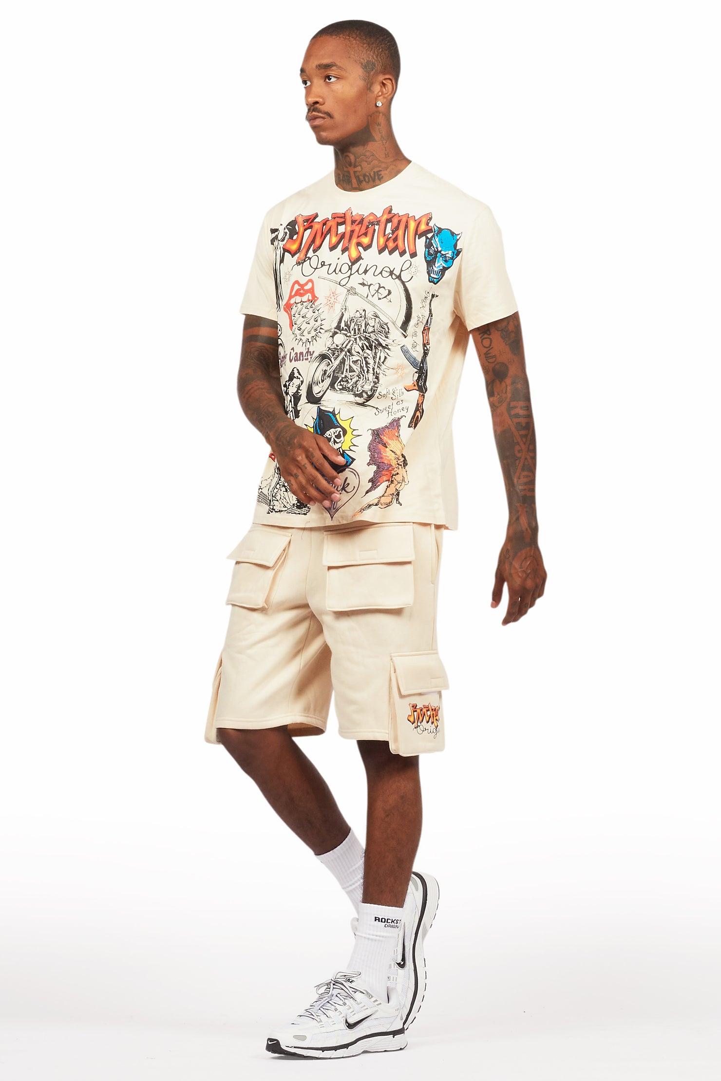 Shoota Beige/Black Short Set