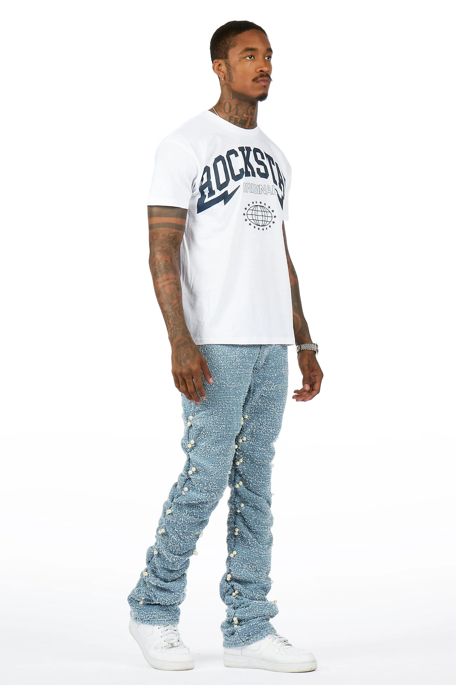 Shae Blue Pearl Stacked Fit Jean