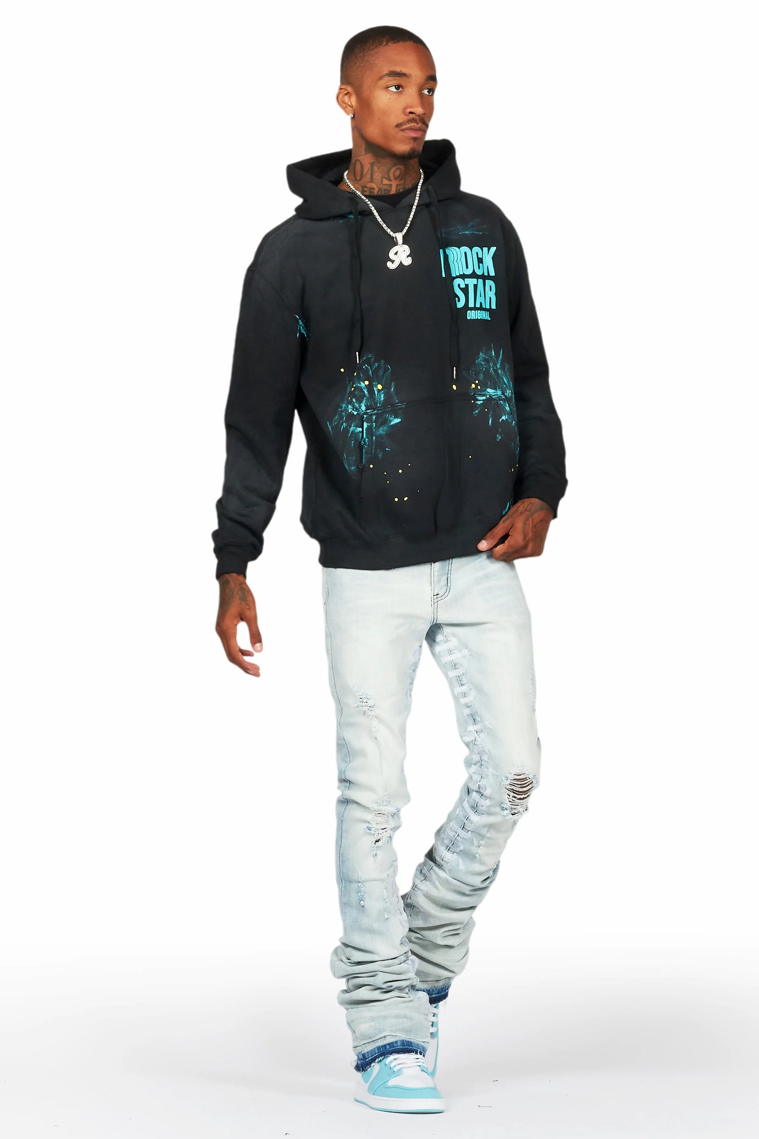 Colette Blue Wash Super Stacked Flare Jean