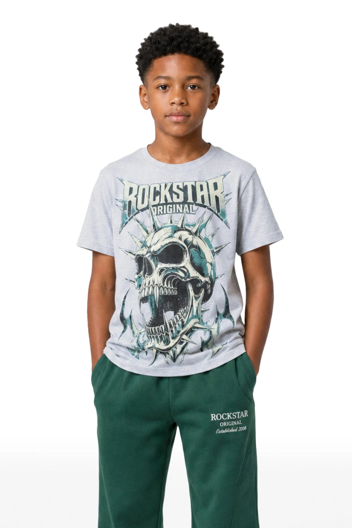 Boys Maximillian Hunter Green Relaxed Sweatpant