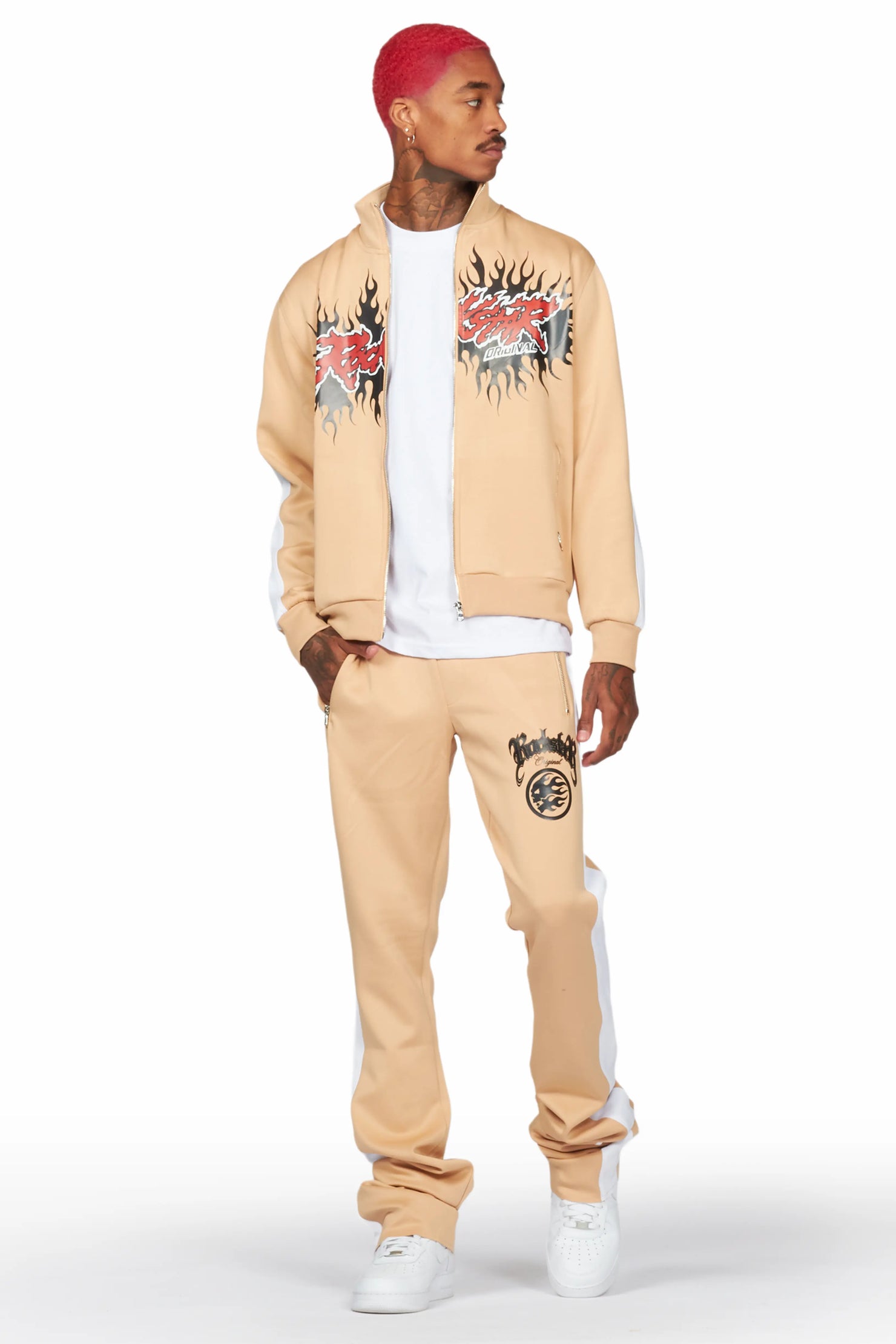 Oak Beige Tricot Super Stacked Track Set