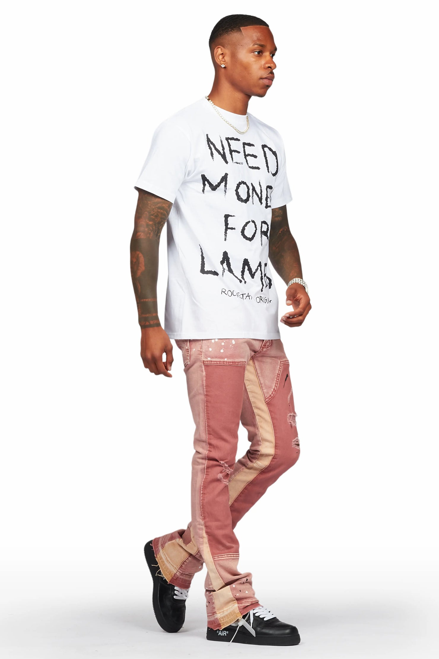 Quetzel Vintage Red Stacked Flare Jean