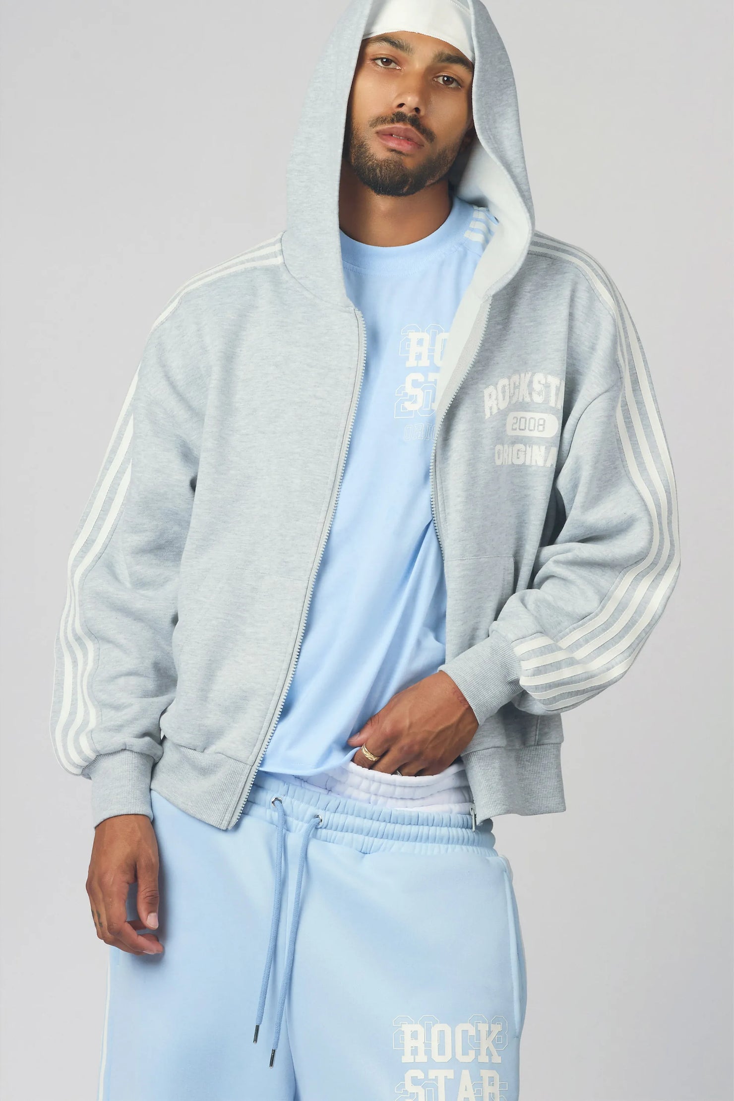 Berco Light Blue T-Shirt/Double Waisted Baggy Track Set