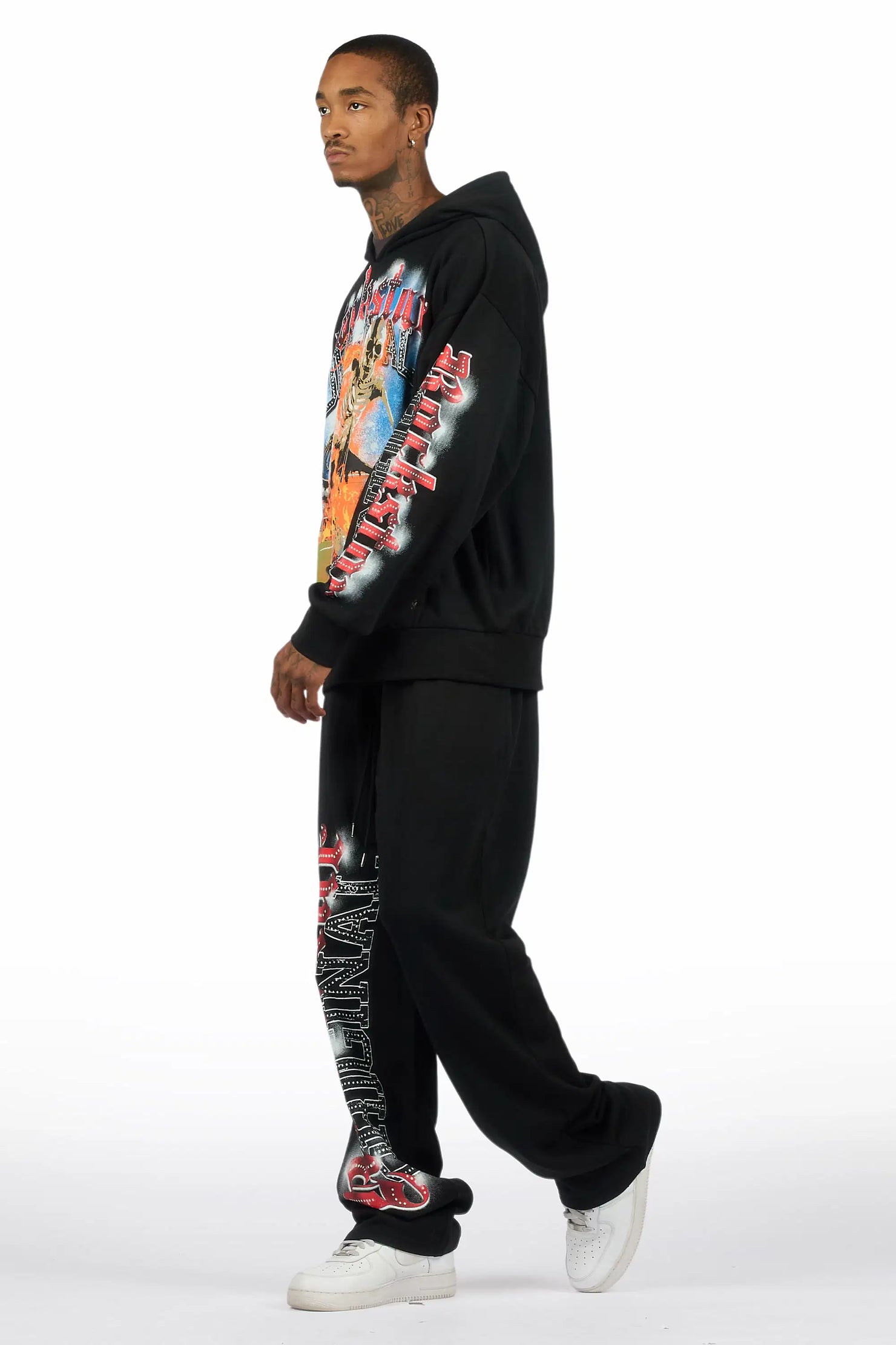 Graive Black Hoodie/Baggy Pant Track Set