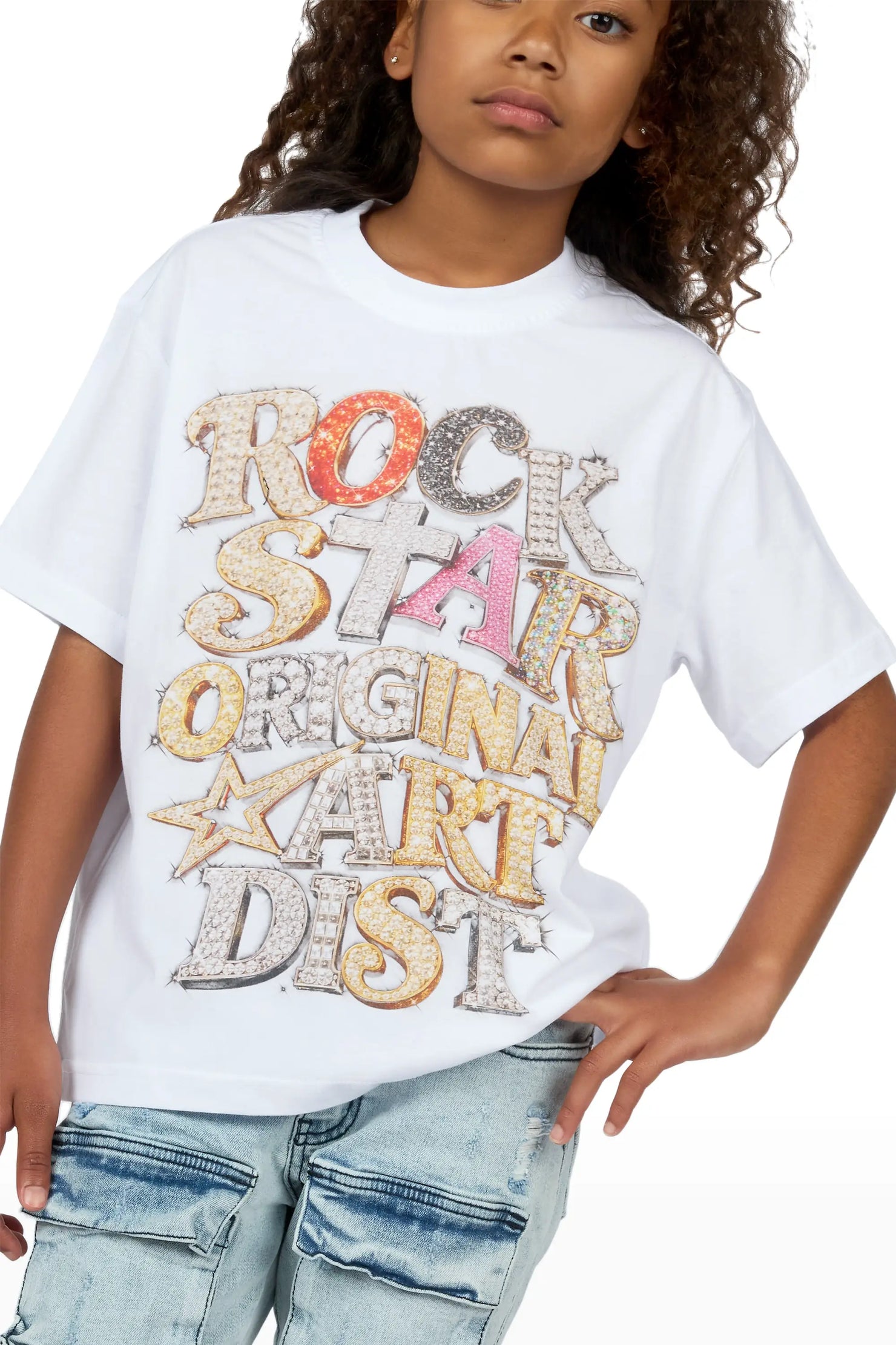 Girls Havak White Graphic T-Shirt