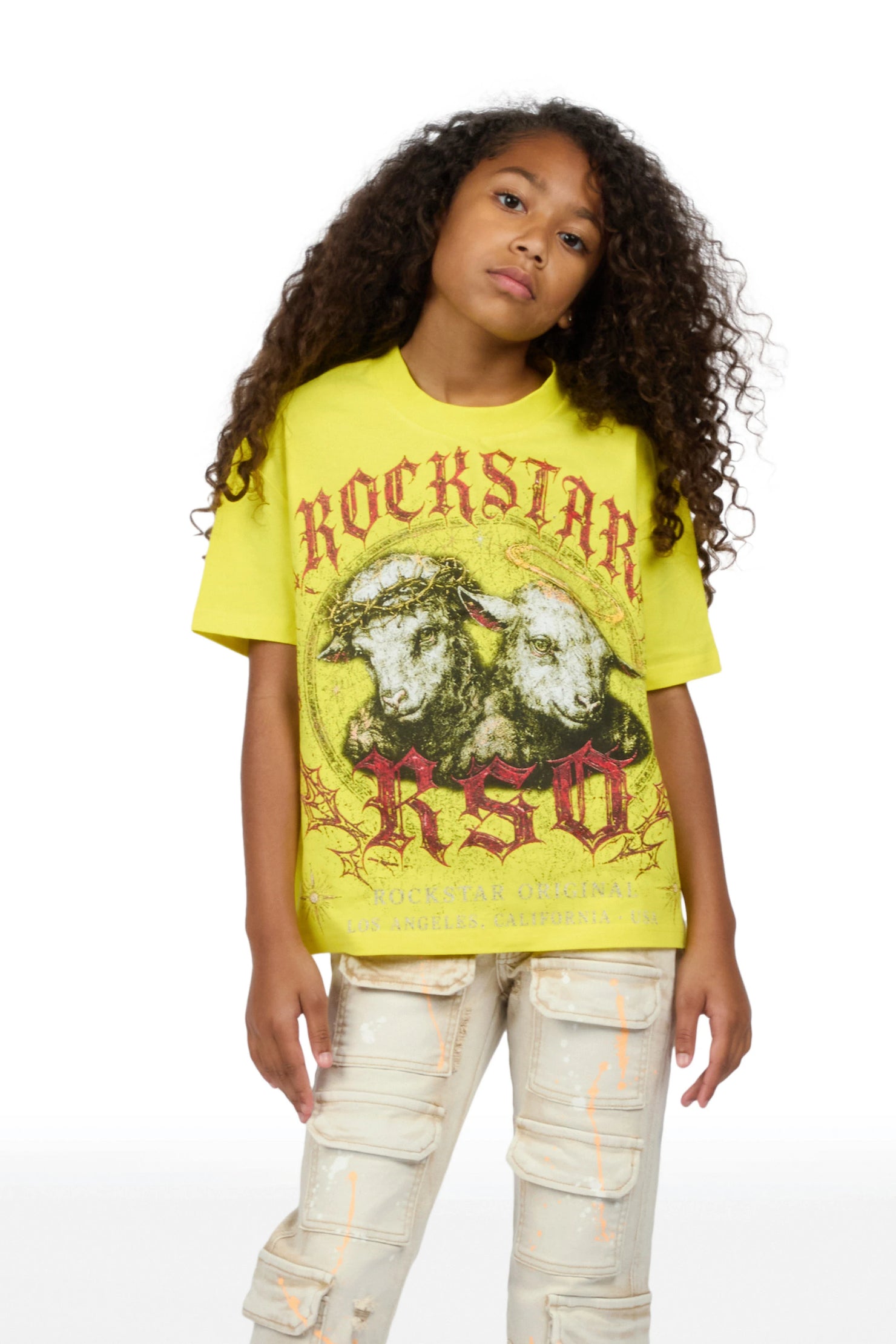 Girls Dezz Yellow Graphic T-Shirt