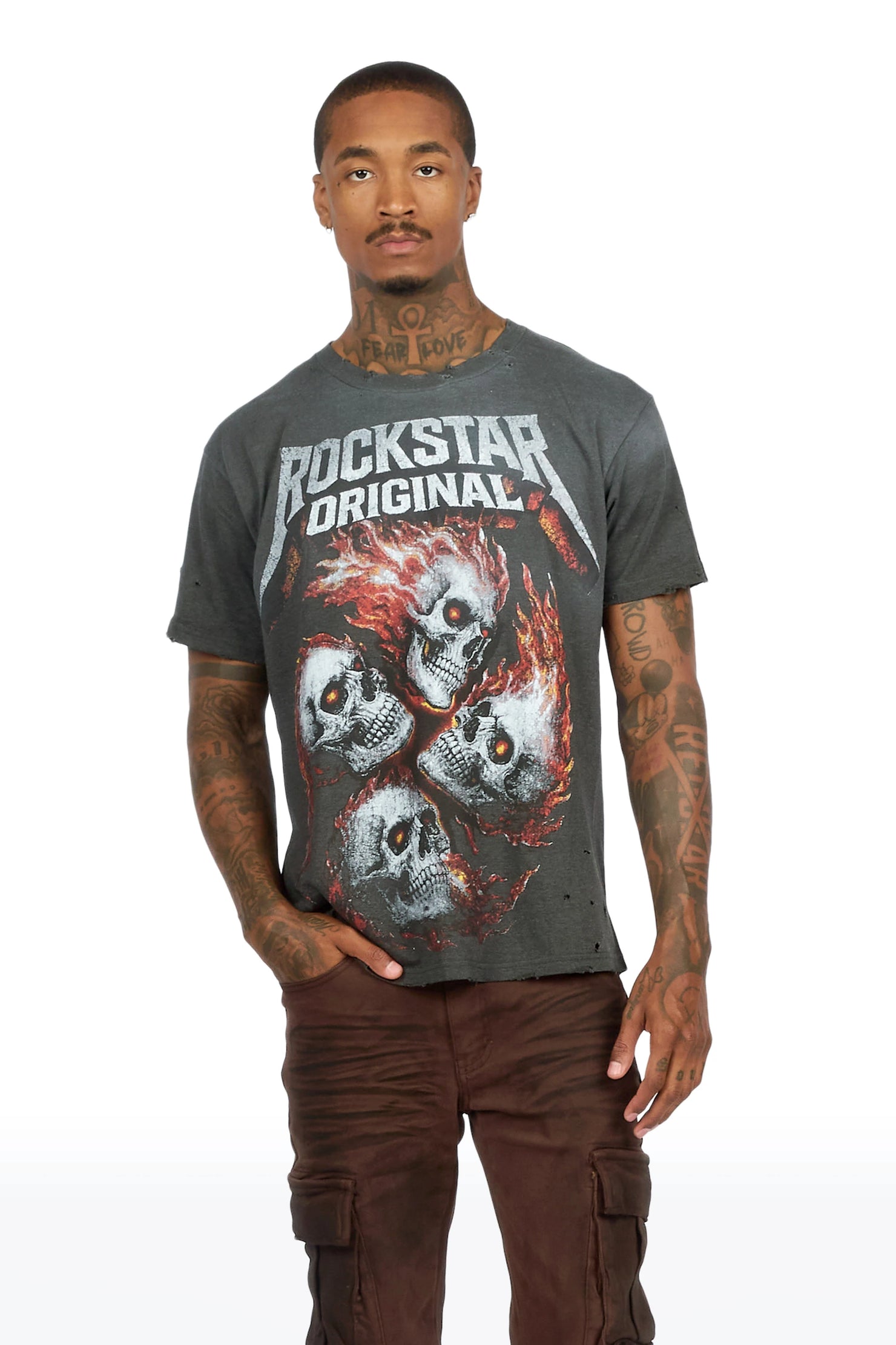 Cayson Charcoal Oversized Graphic T-Shirt