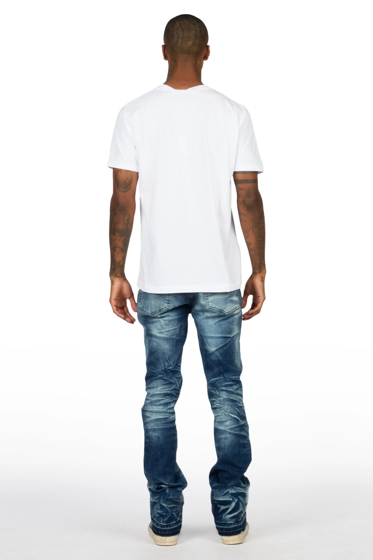 Denning Dark Blue Stacked Jean
