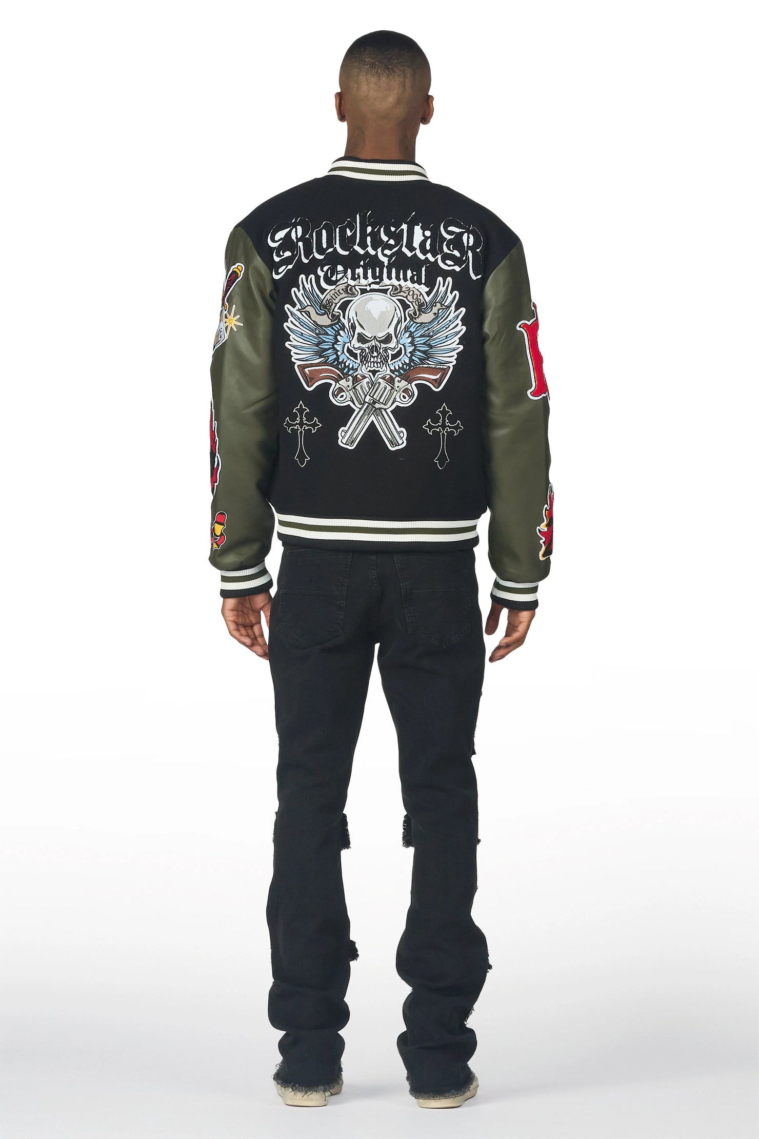 Dezso Black Stacked Flare Jean