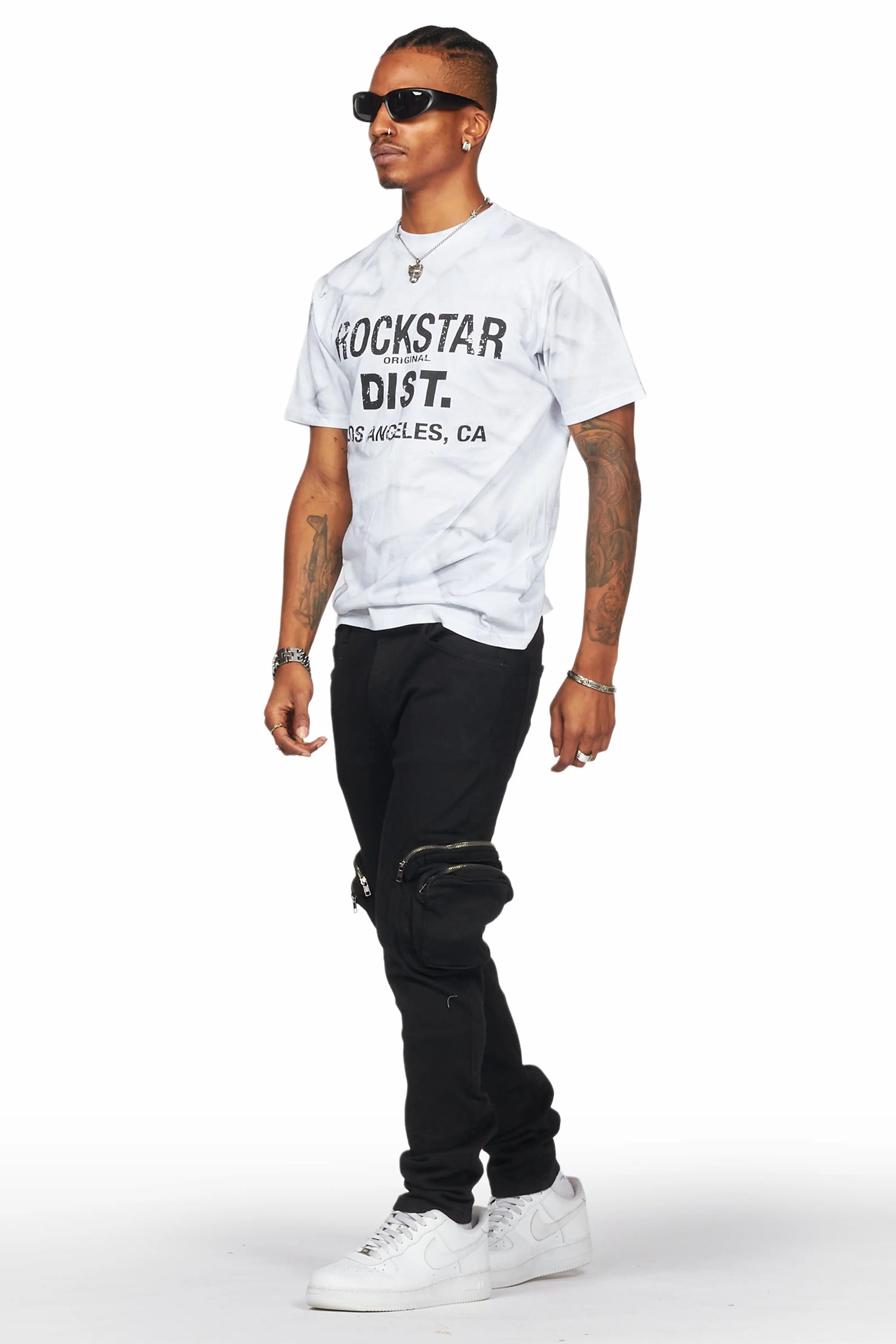 Garren Black Skinny Fit Cargo Jean
