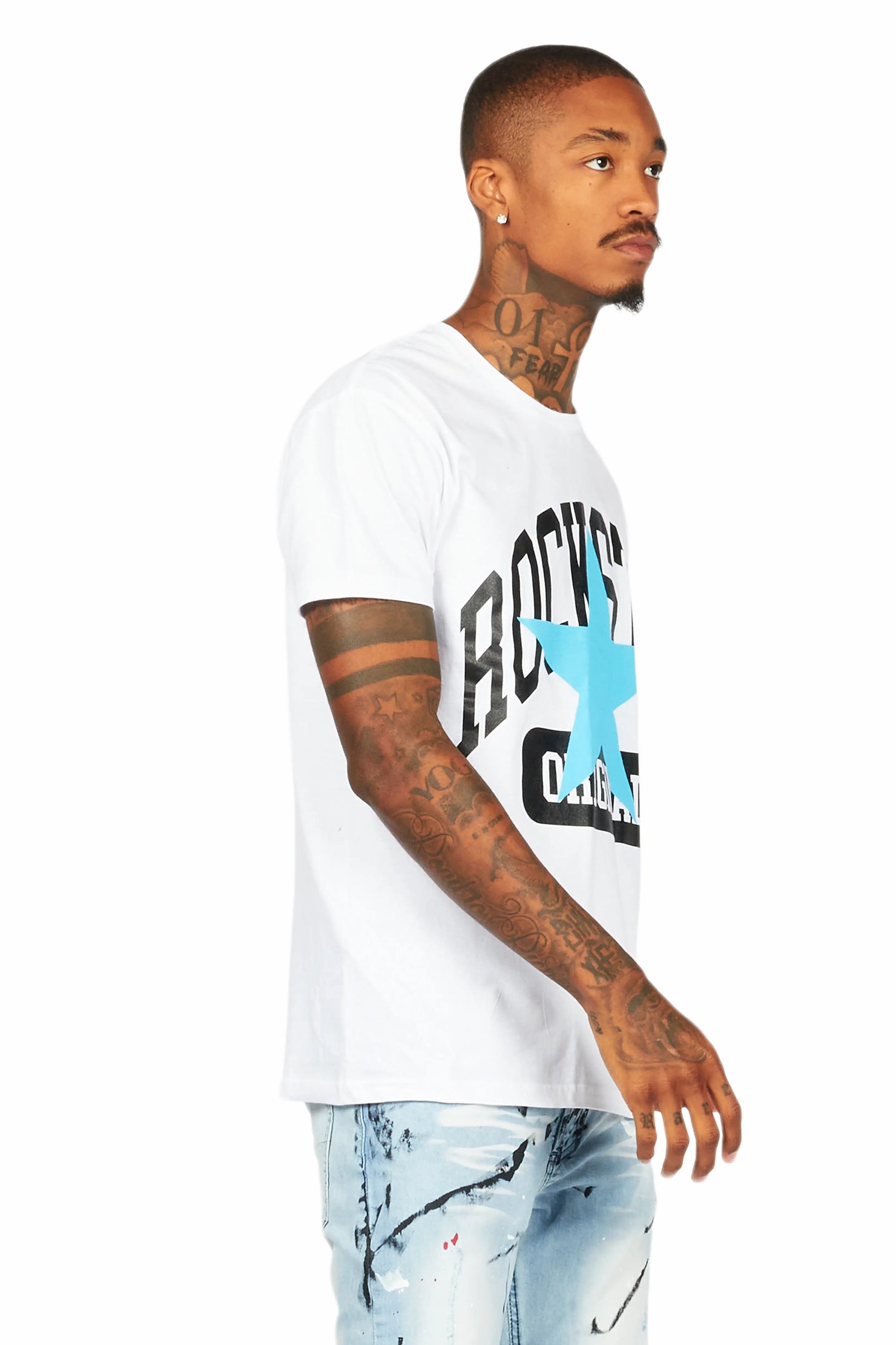 Dash White/Blue Graphic T-Shirt