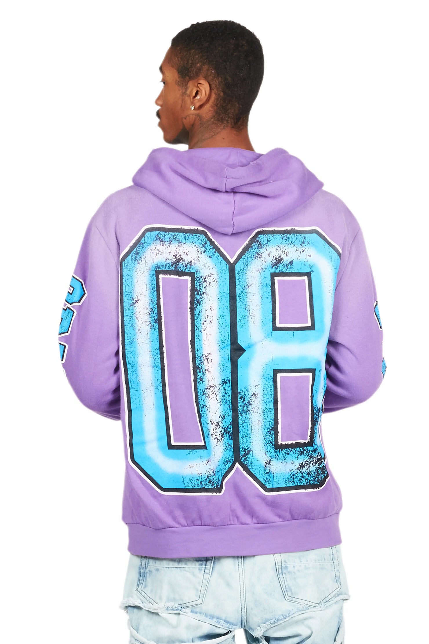 Fields Purple Distressed Graphic Hoodie