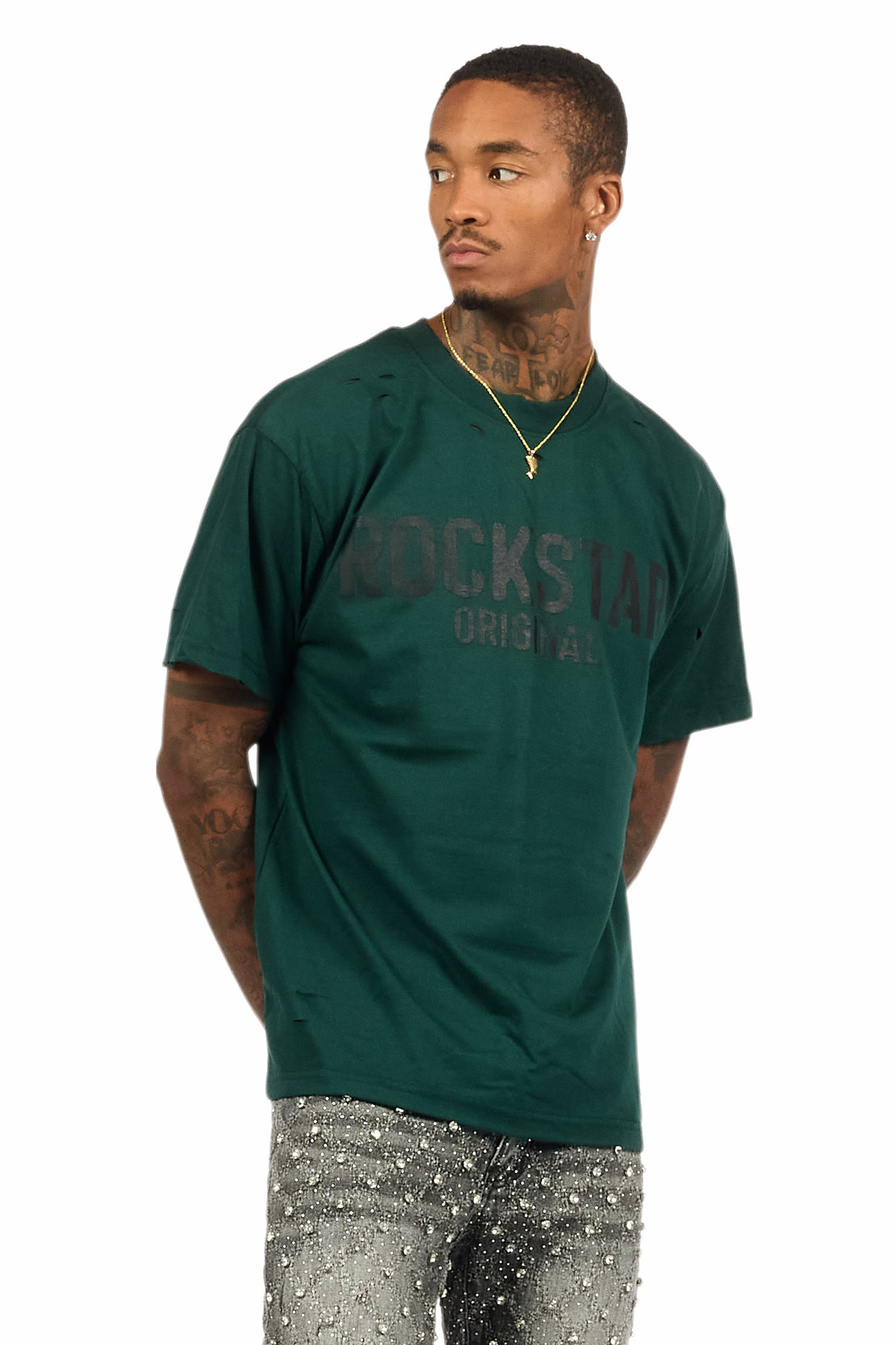 Sana 2.0 Dark Green/Black Oversized Graphic T-Shirt