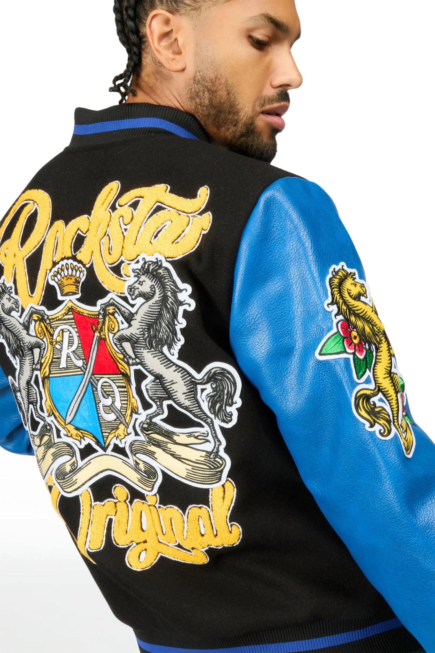 Dallas Black/Royal Varsity Jacket