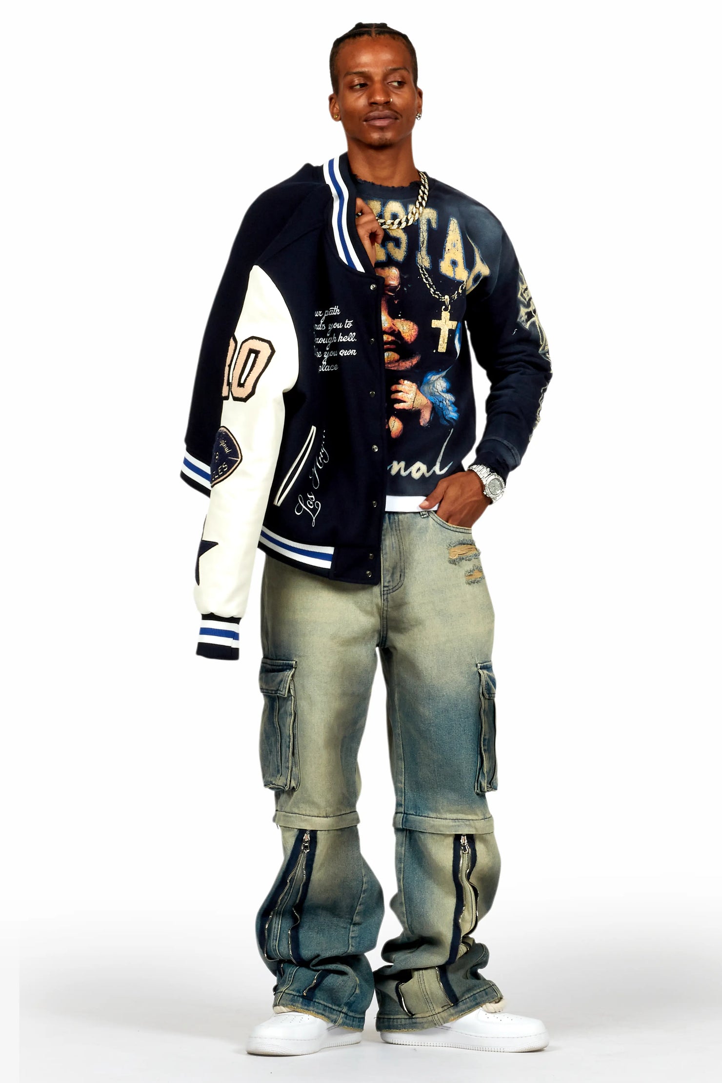 Deiter Navy Graphic Crewneck