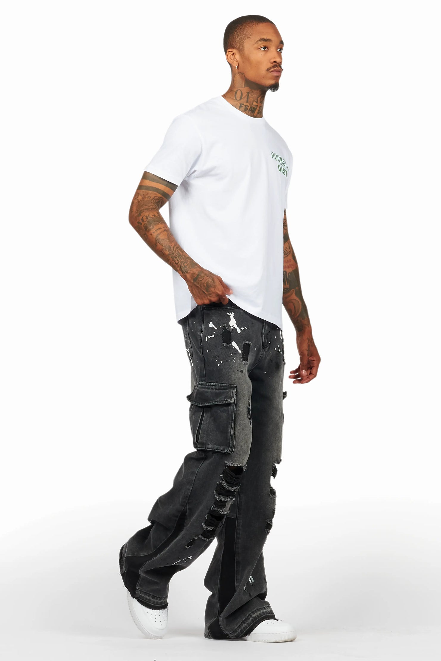 Dubaku Dark Grey Baggy Fit Jean