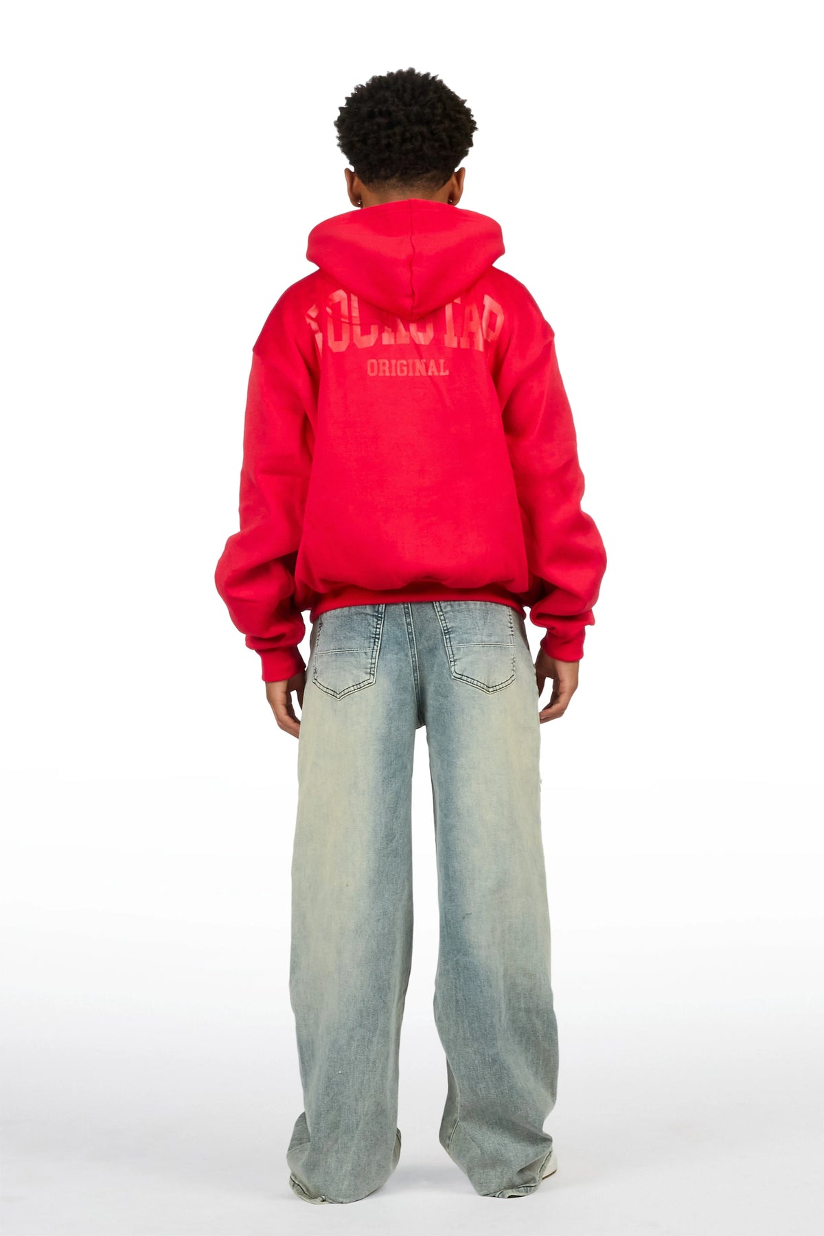 Boys Oliver Medium Blue Patch Baggy Fit Jean