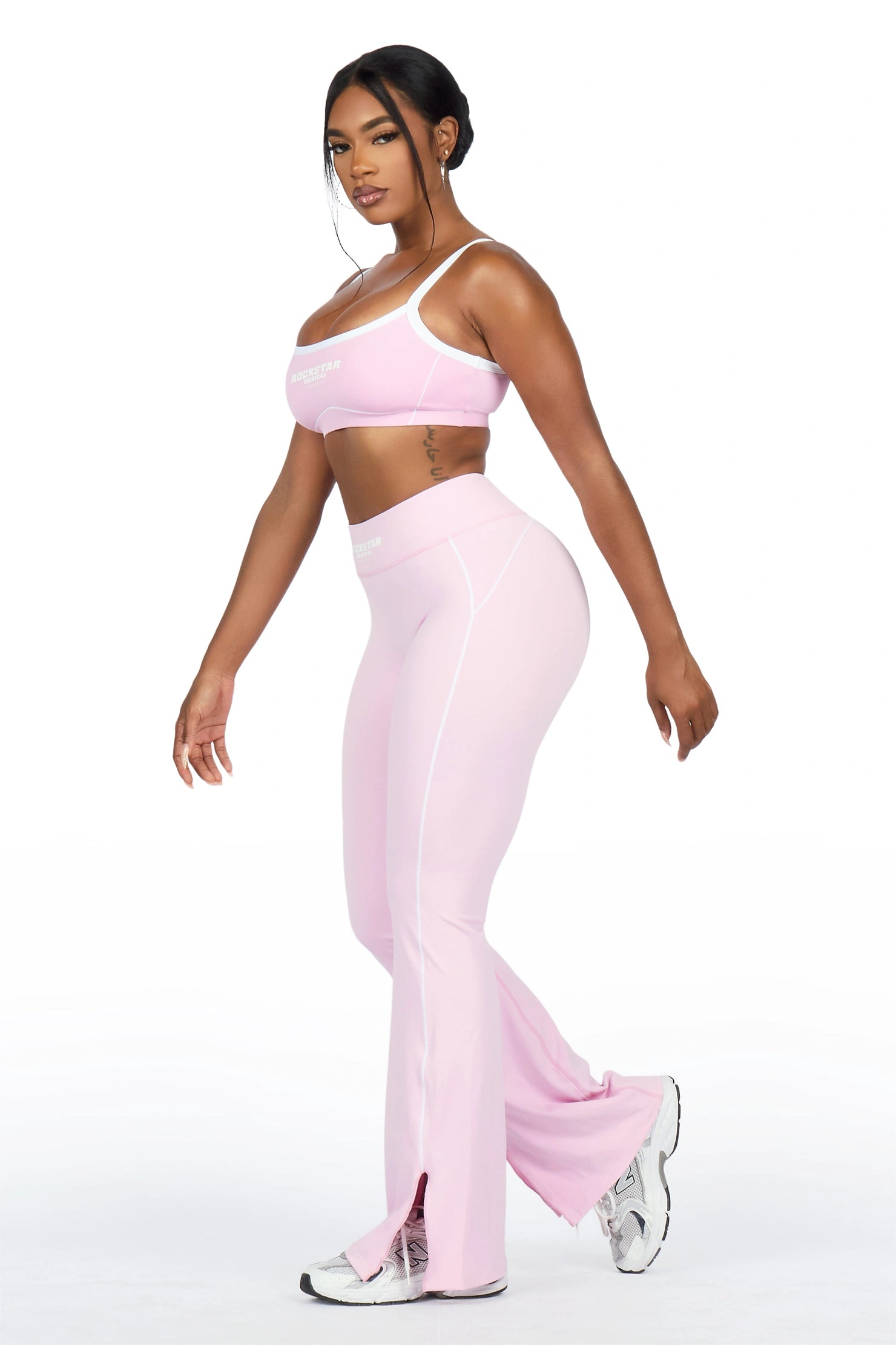 Keilana Pink Active Flare Pant Set