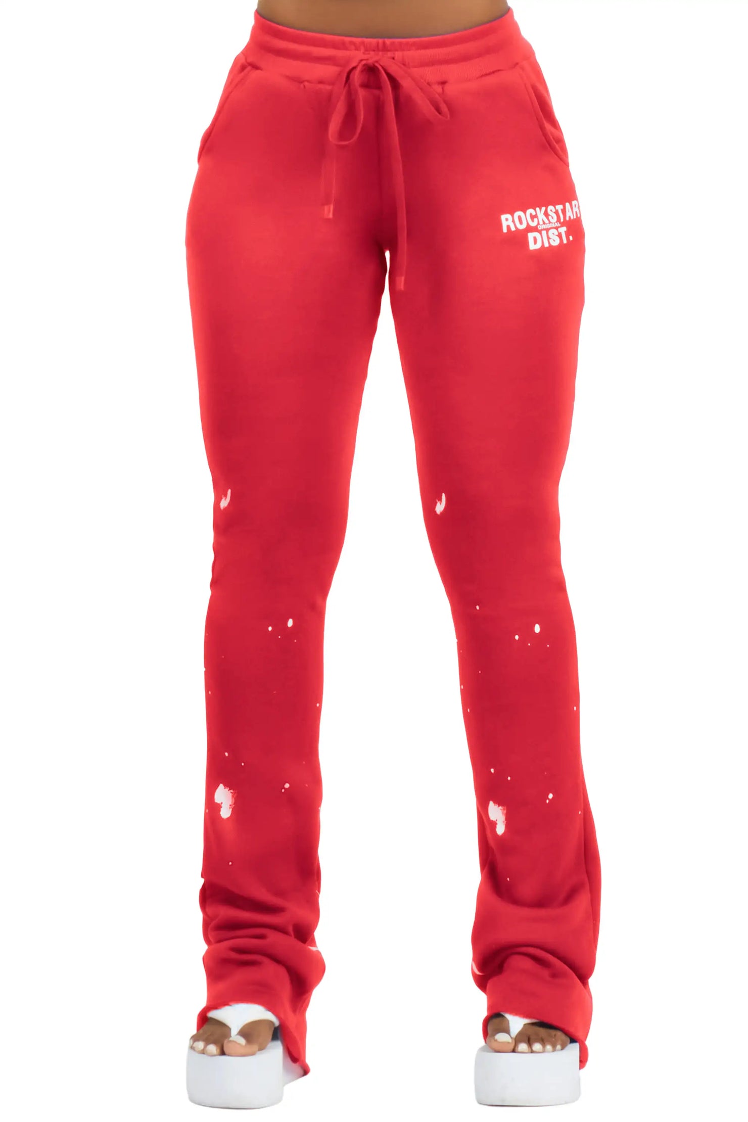 Nylia Red Super Stacked Track Pant