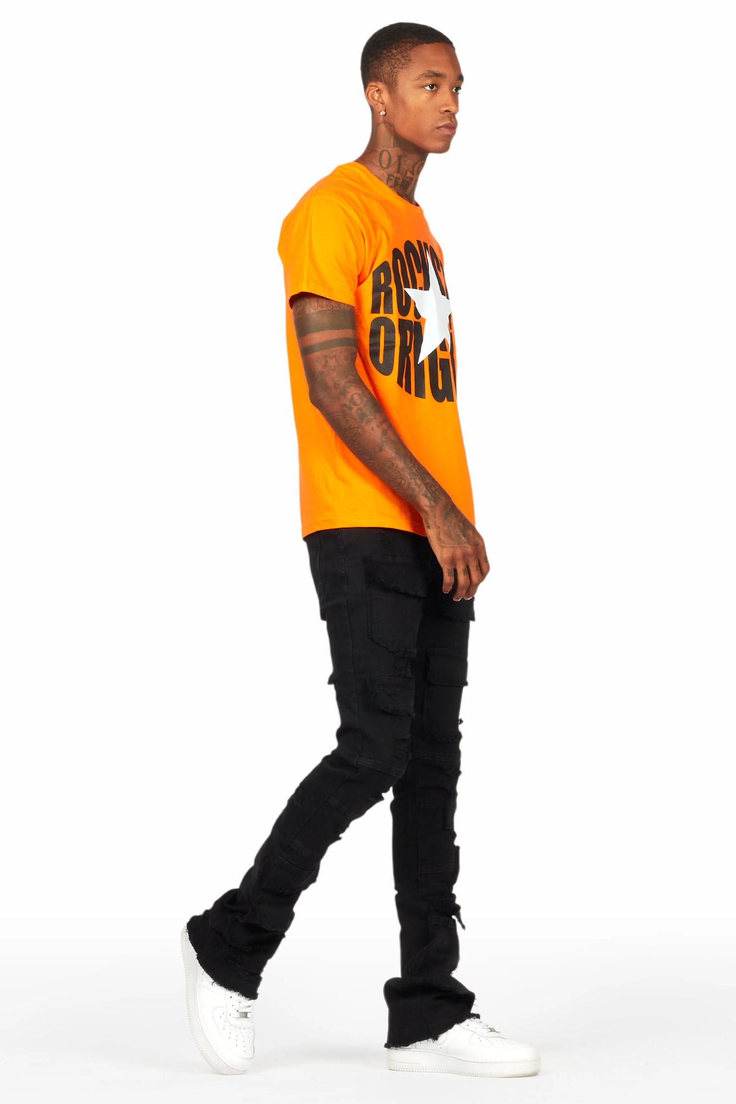 Erico Black Stacked Flare Cargo Jean