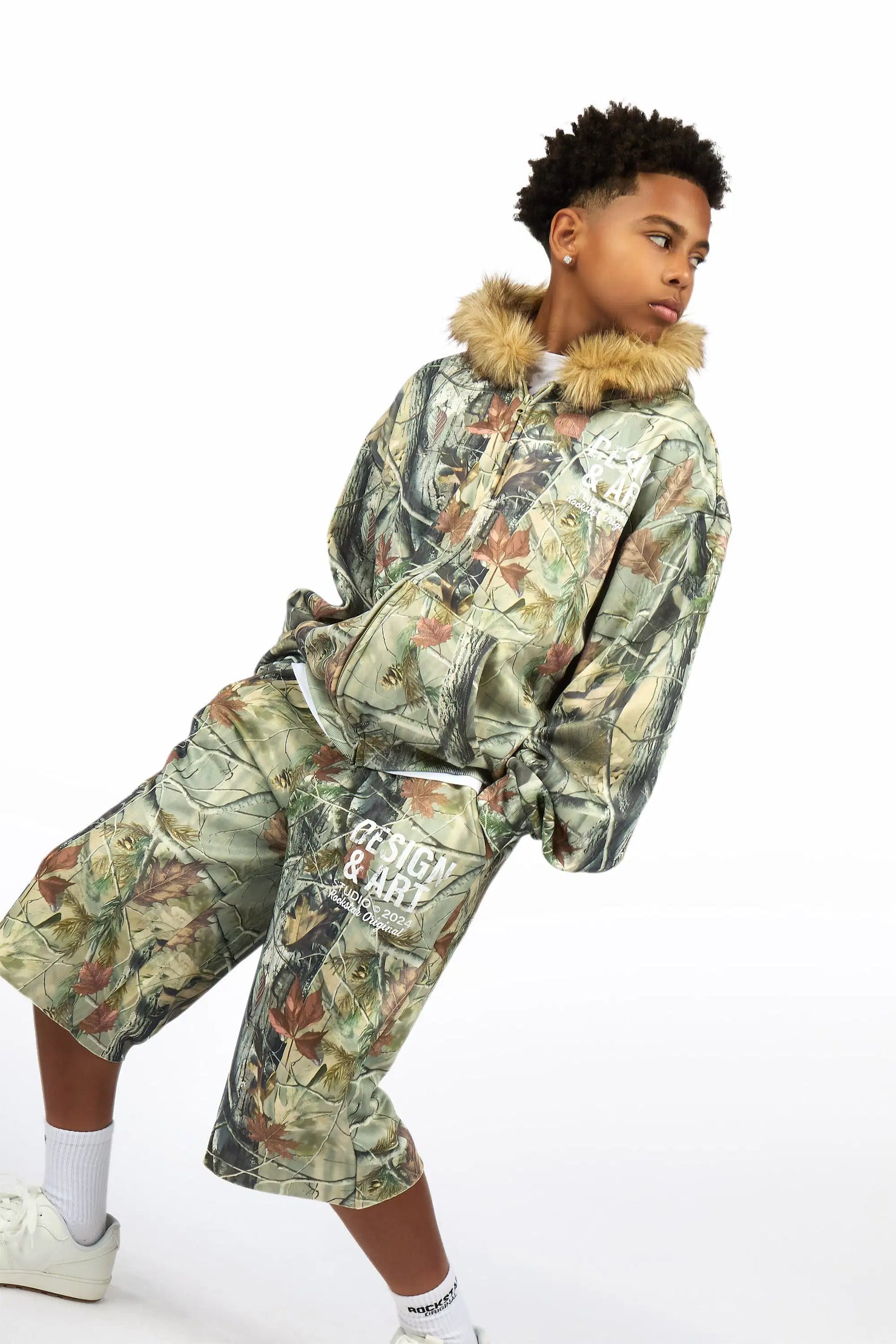 Boys Sid Tree Camo Jort Set