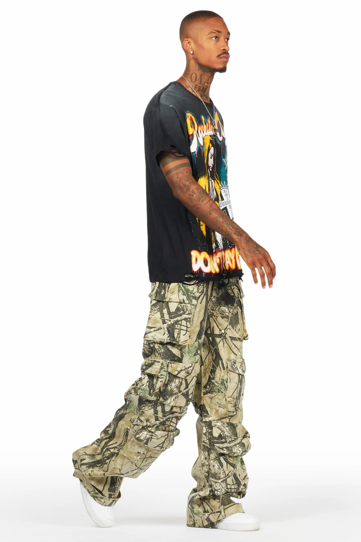 Mahesh Tree Camo Baggy Cargo Jean