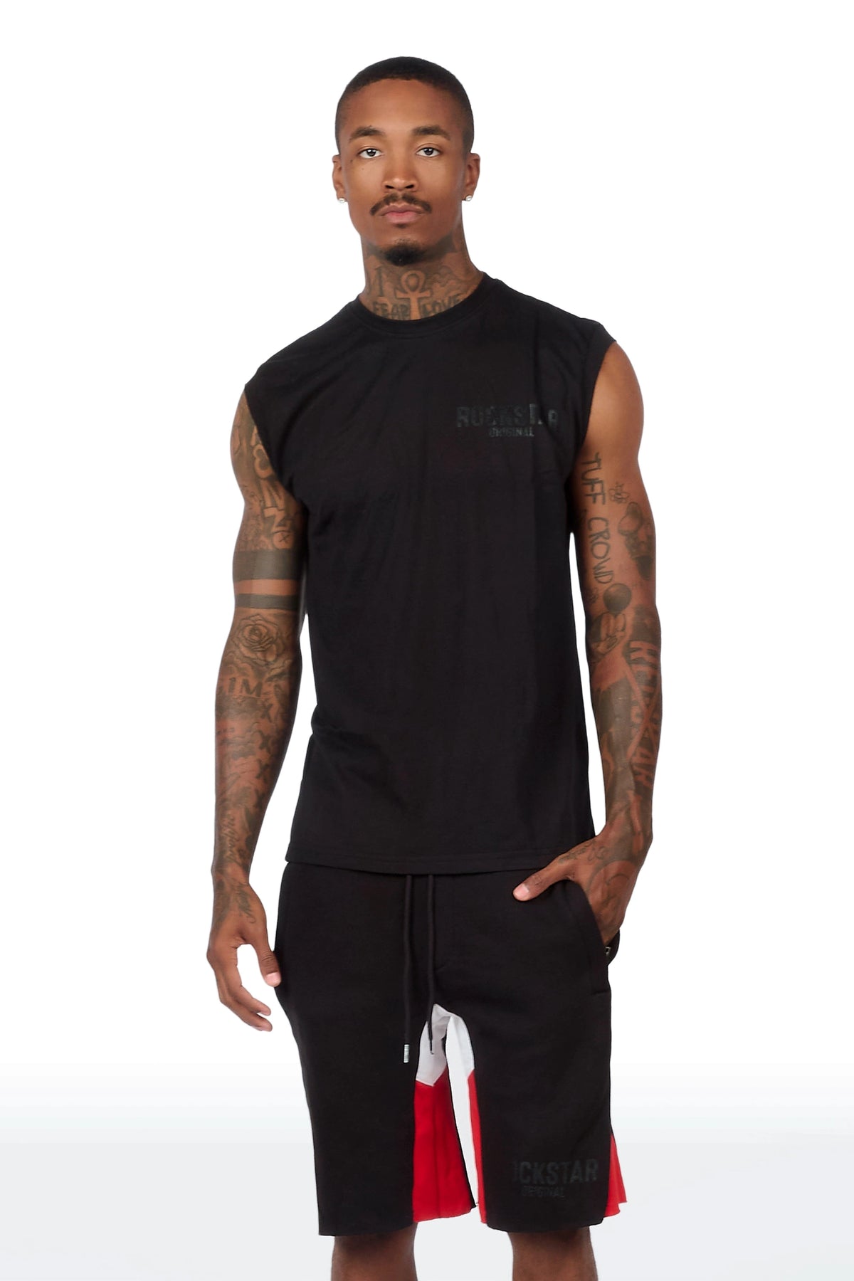 Sana Black Relaxed Cut Sleeve T-Shirt/Short Set