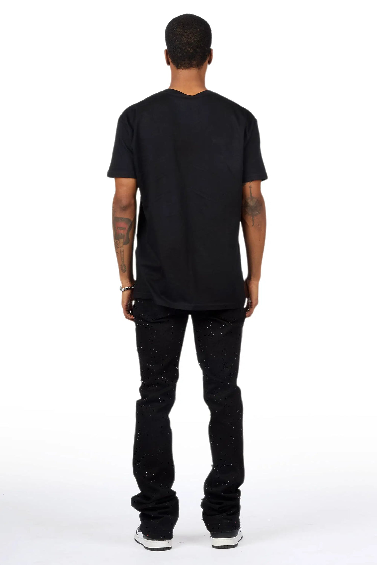 Perle Jet Black Pearl Stacked Flare Jean