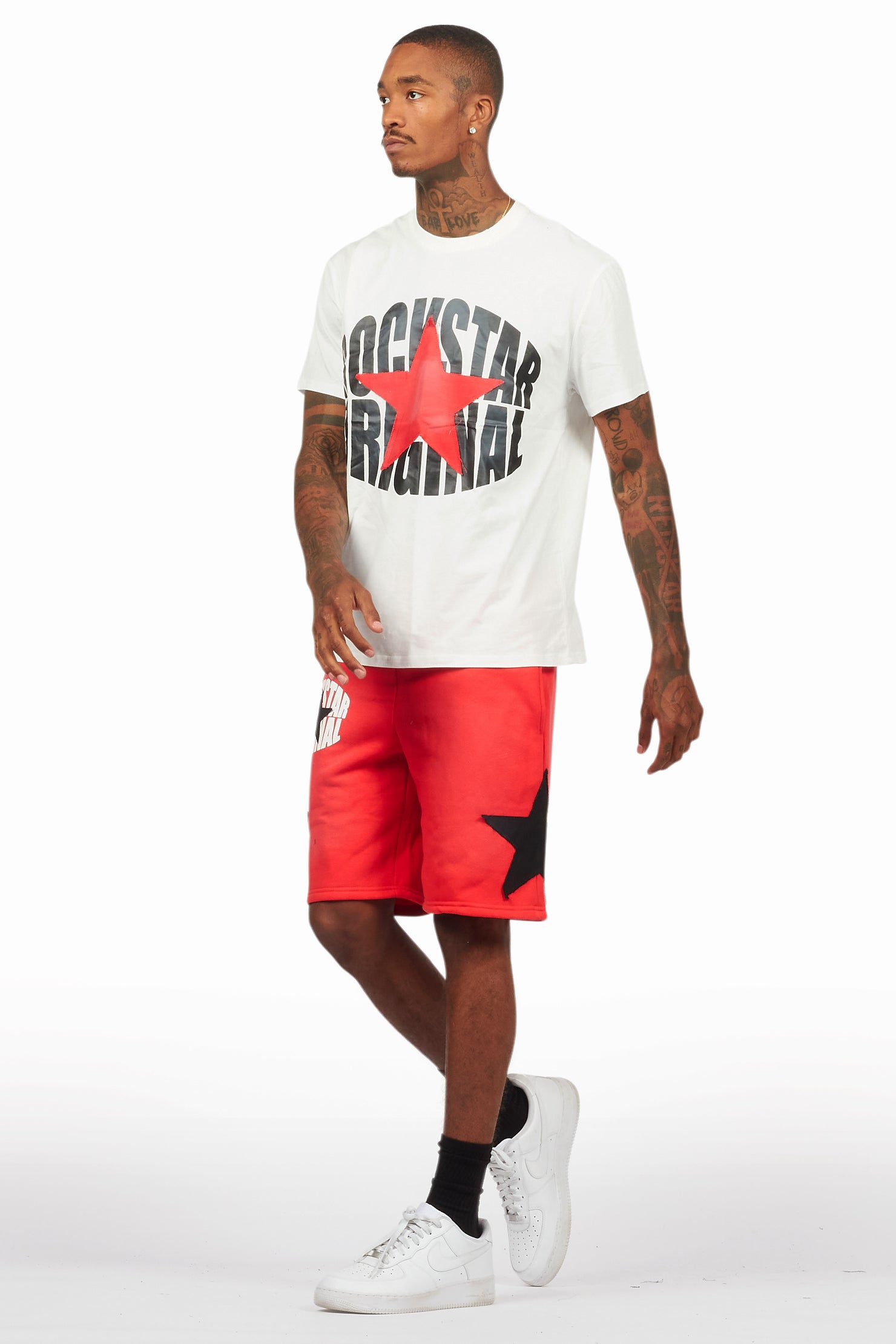 Sarge White/Red T-Shirt/Short Set