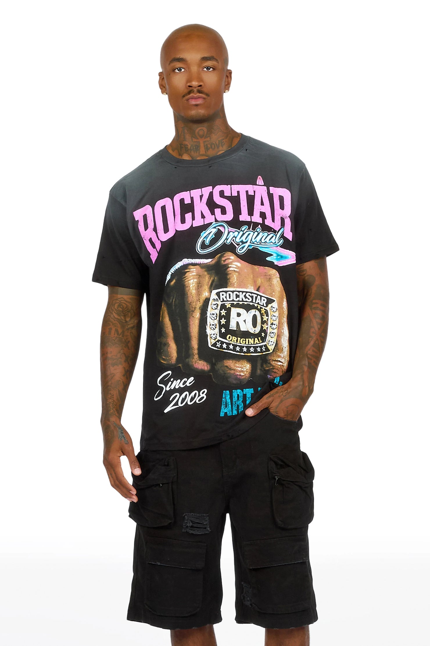 Dewayne Black Oversized Graphic T-Shirt