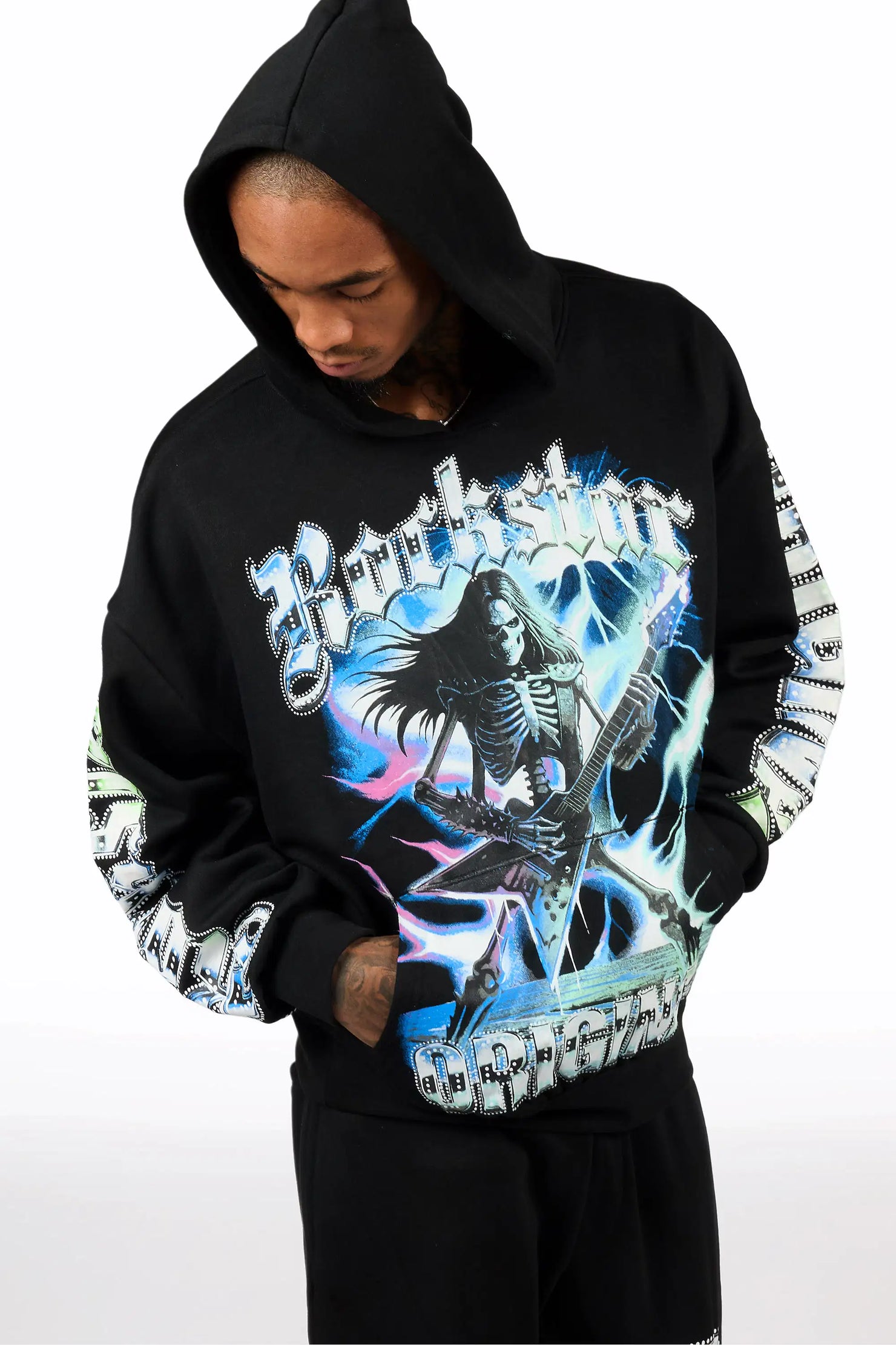Nyxx Black Hoodie/Baggy Pant Track Set