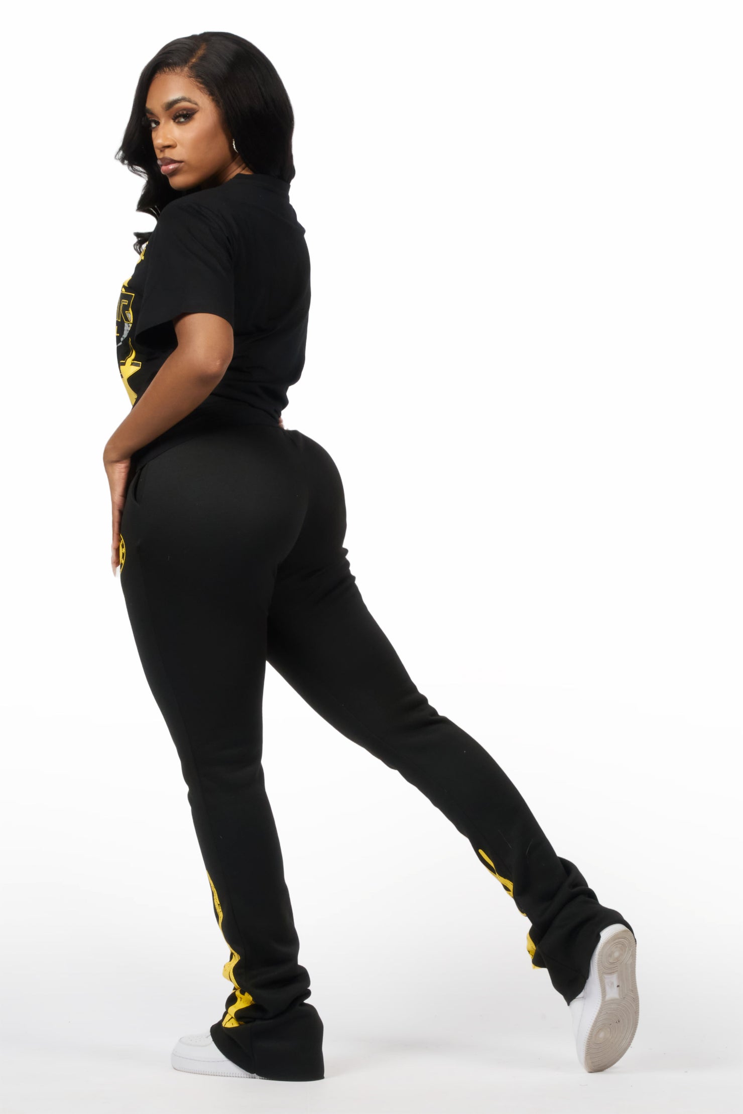 Esha Black T-Shirt Trackset