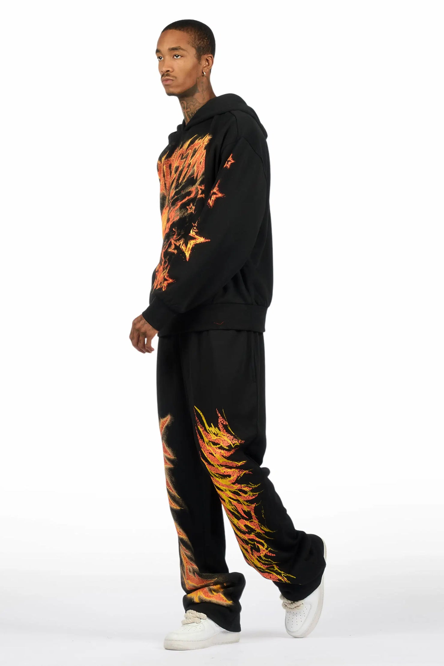 Jantra Black Hoodie/Baggy Pant Track Set