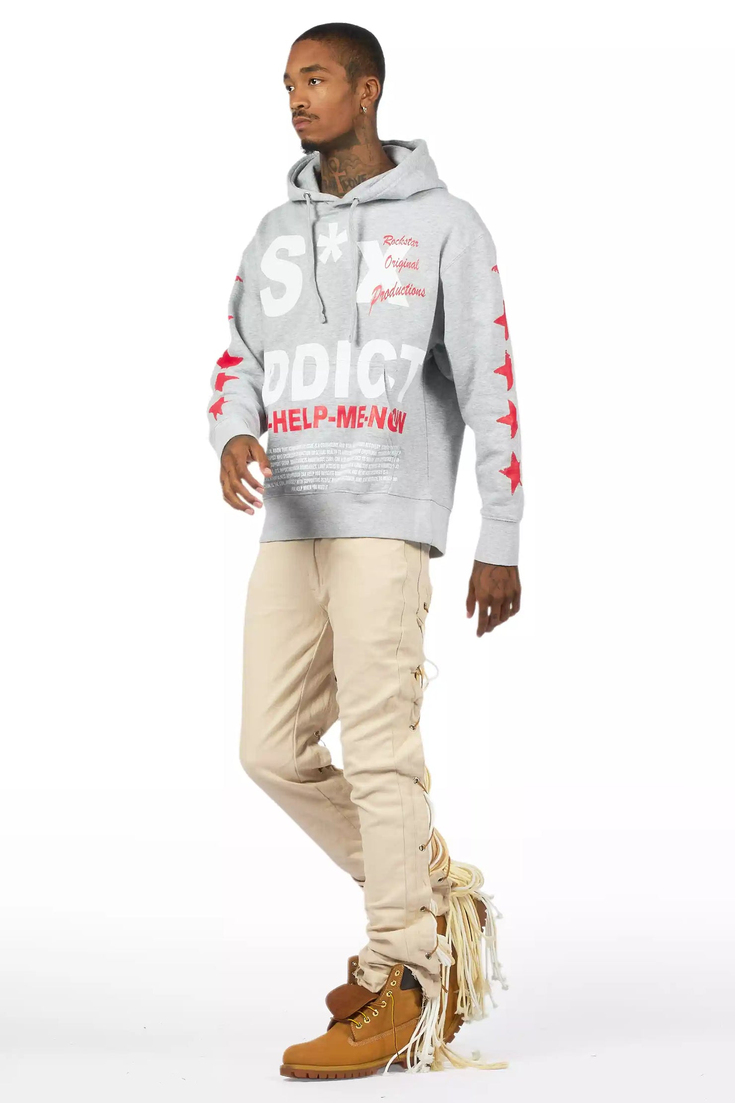 Otto Beige Stacked Flare Jean