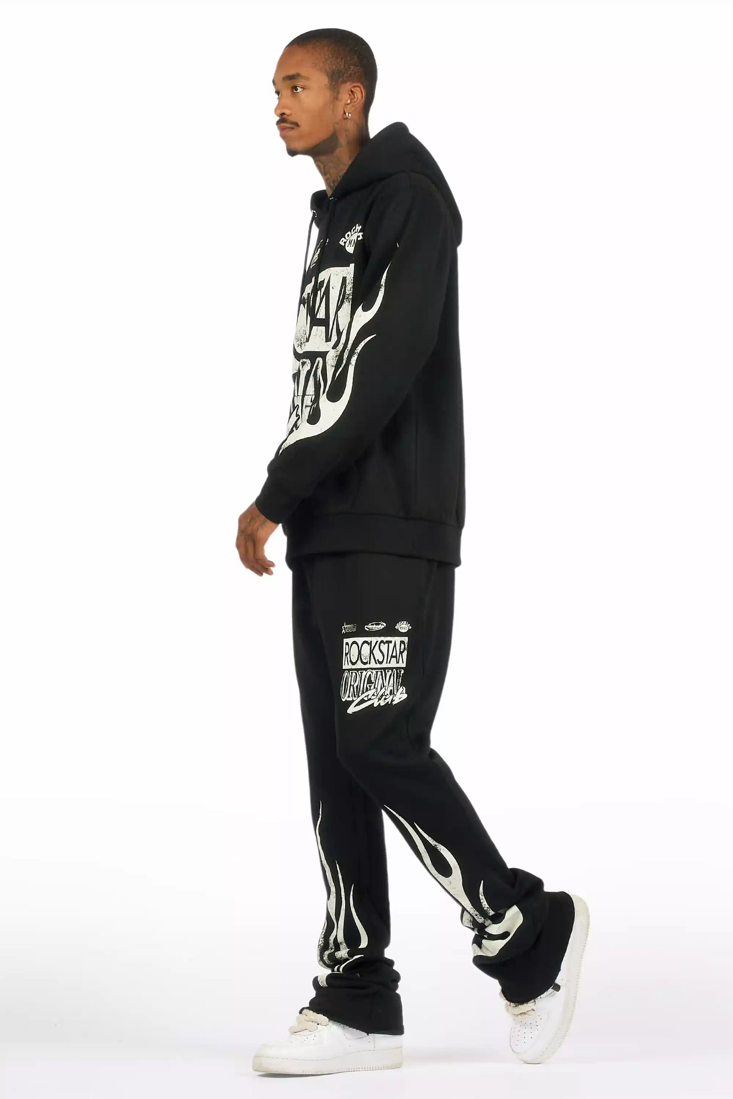 Rylok Black Hoodie Stacked Track Set