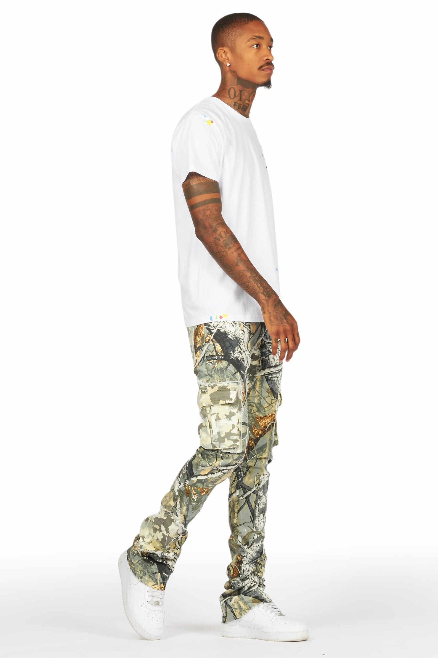 Ofra Tree Camo Stacked Flare Jean