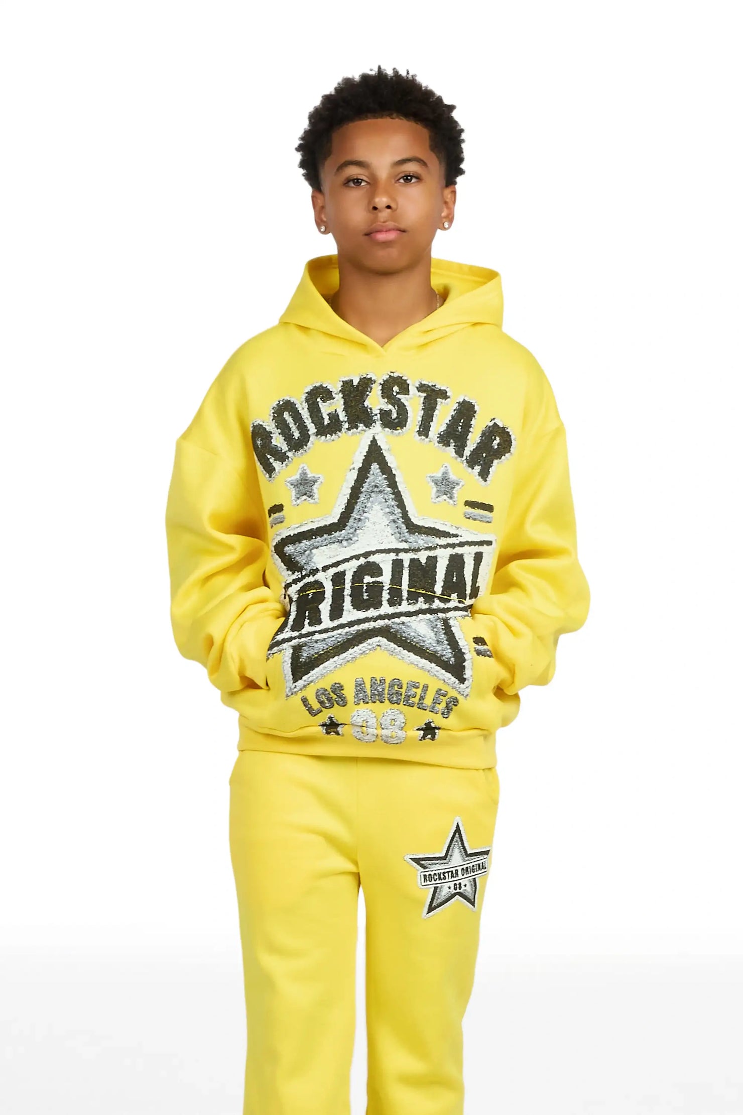 Boys Basilisk Yellow/Black Hoodie Track Set