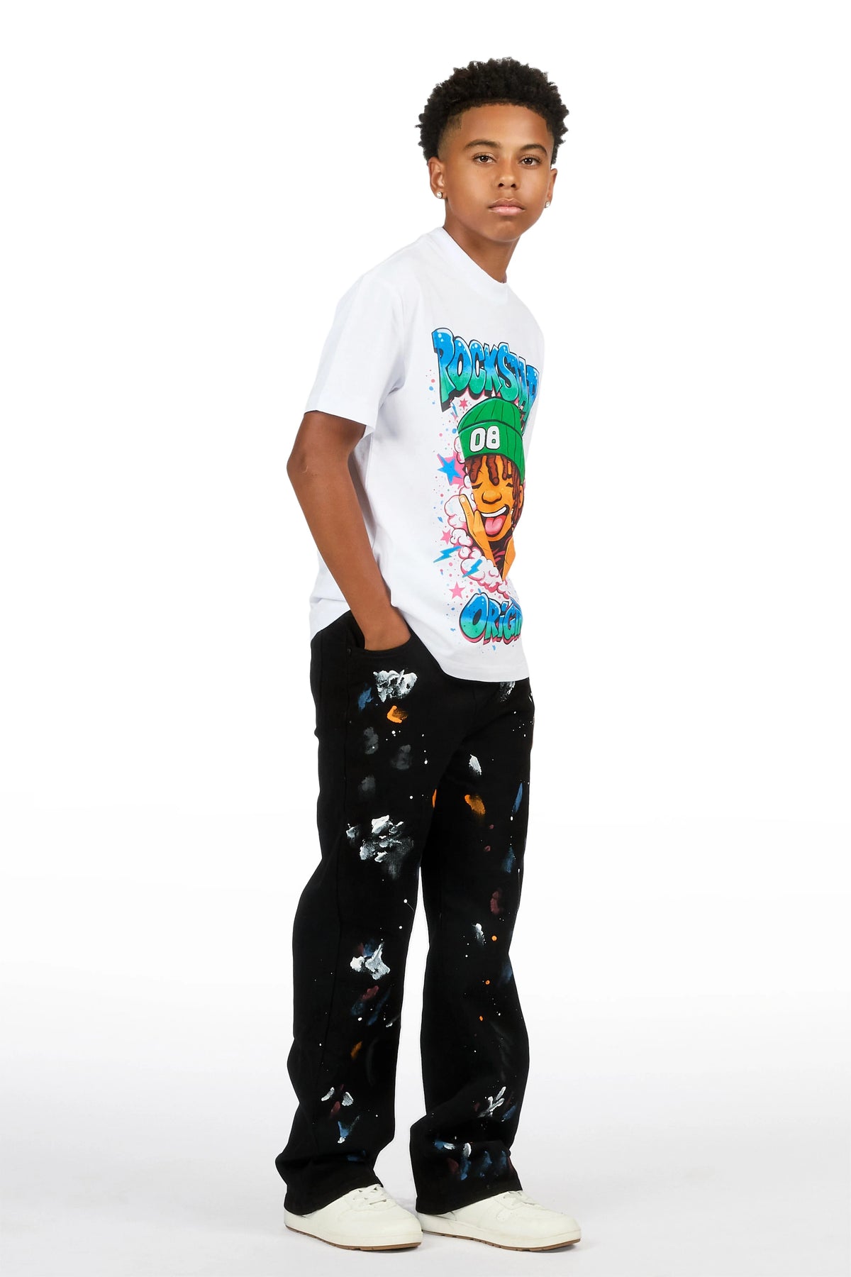 Boys Vicente Black Straight Fit Jean